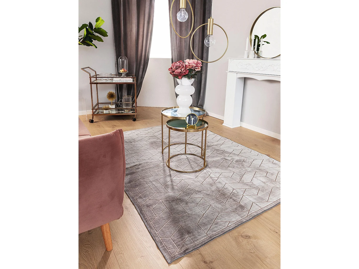 Tapis Daisy Gris 140x200 cm