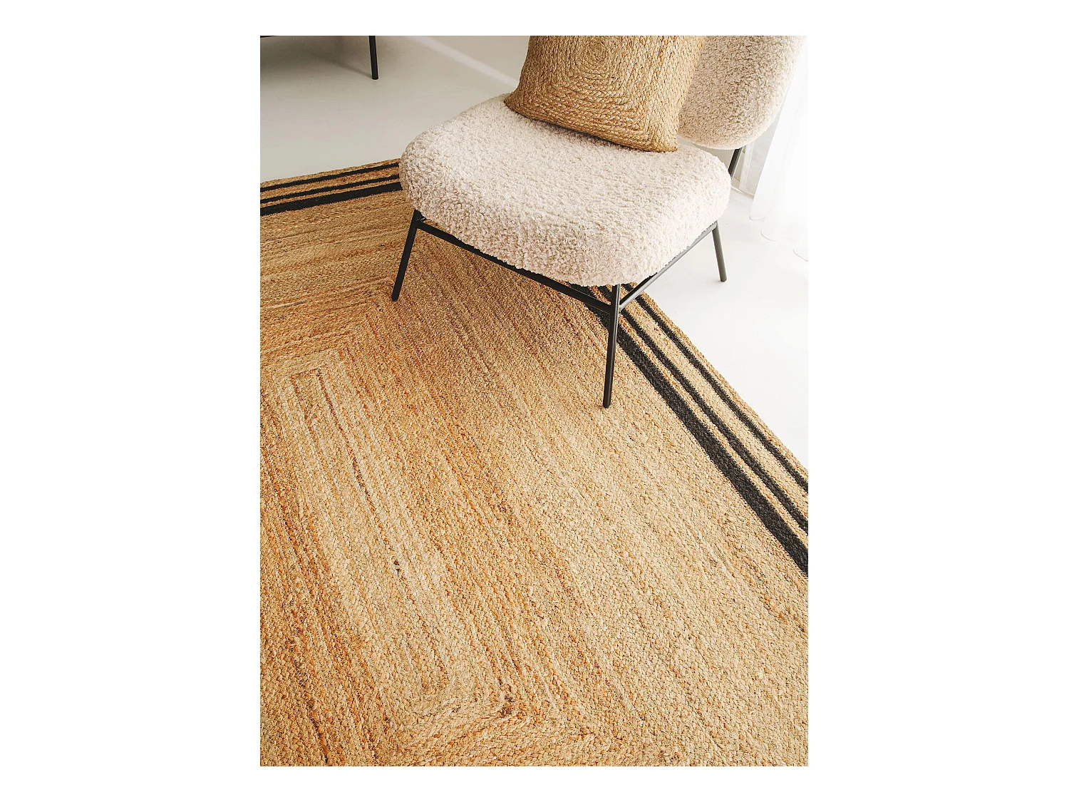 Tapis de jute Jutta Noir 60x100 cm