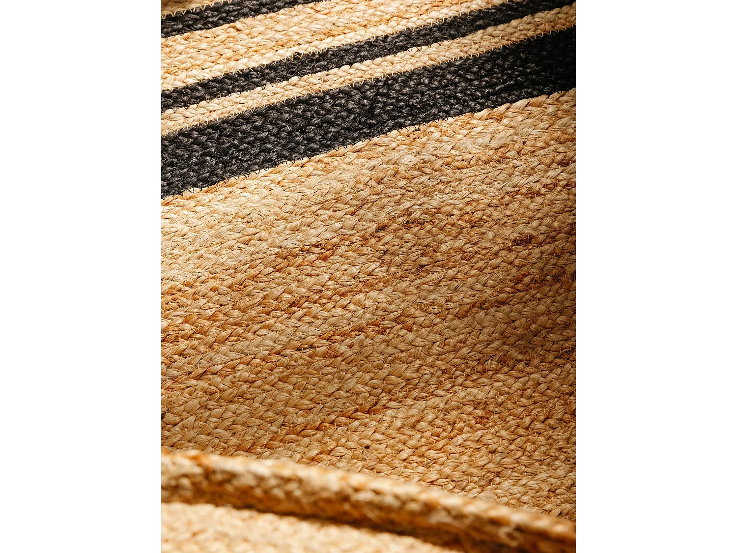 Tapis de jute Jutta Noir 60x100 cm
