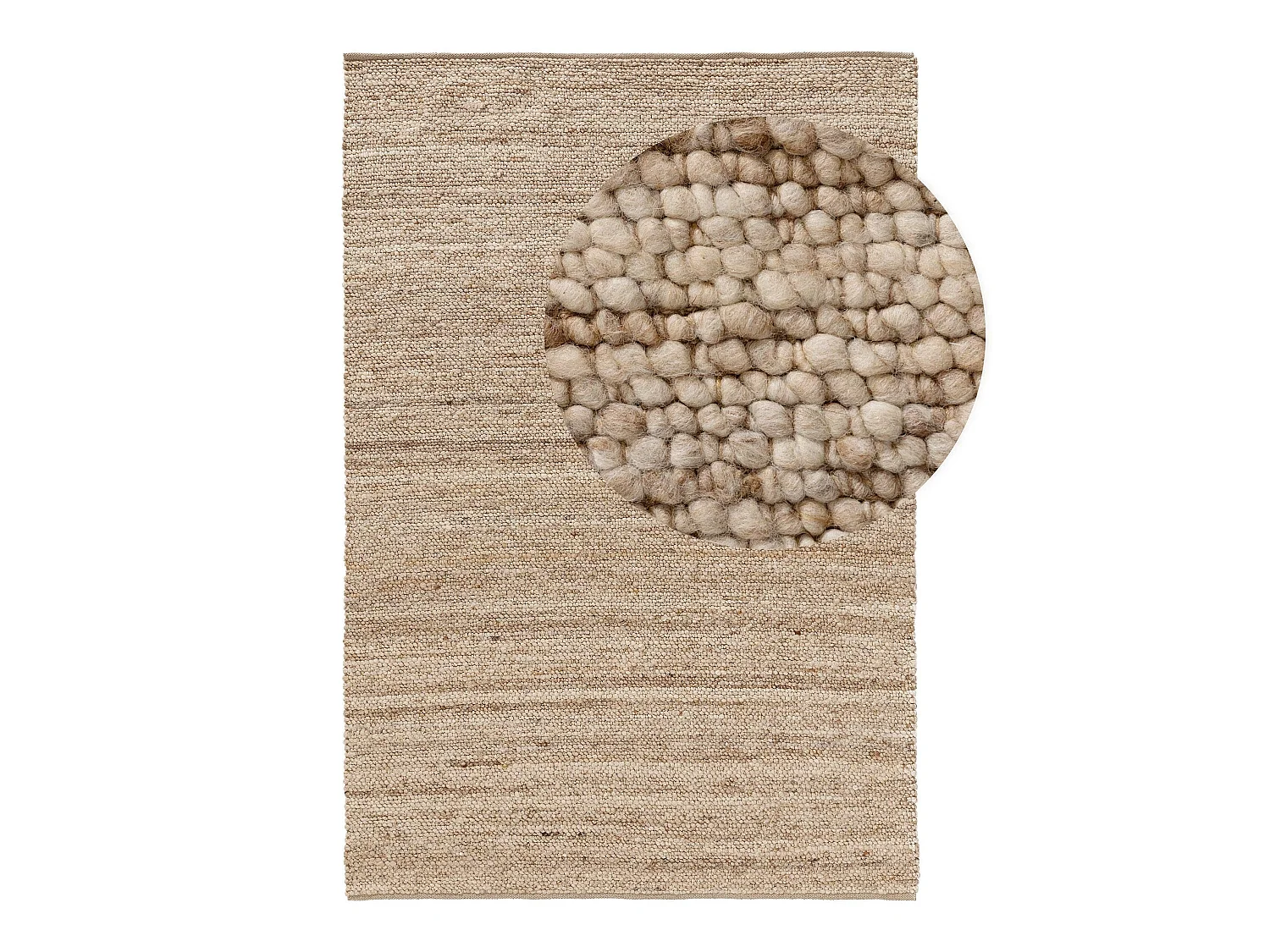 Tapis de laine Finn Beige 100x150 cm