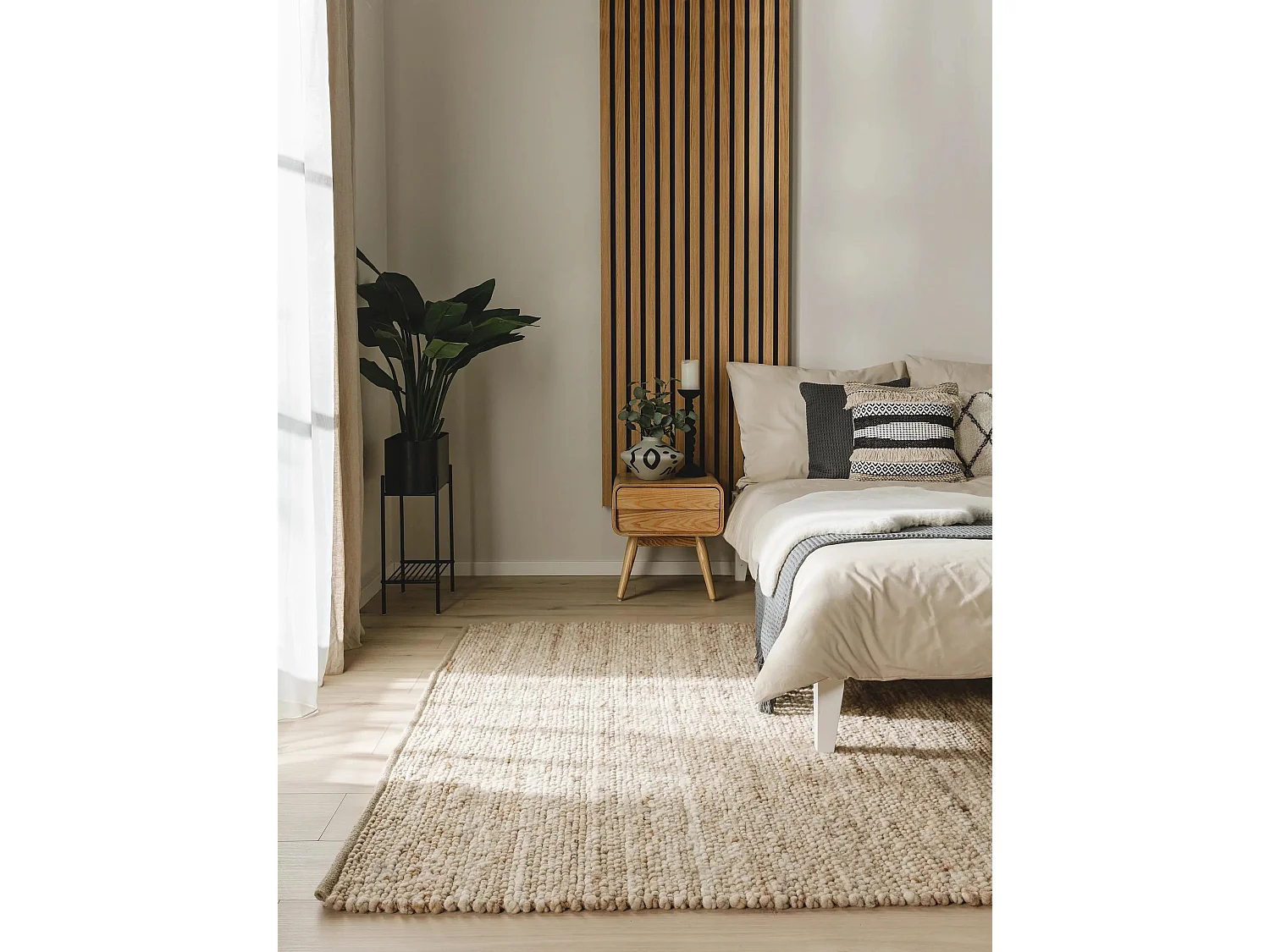 Tapis de laine Finn Beige 100x150 cm