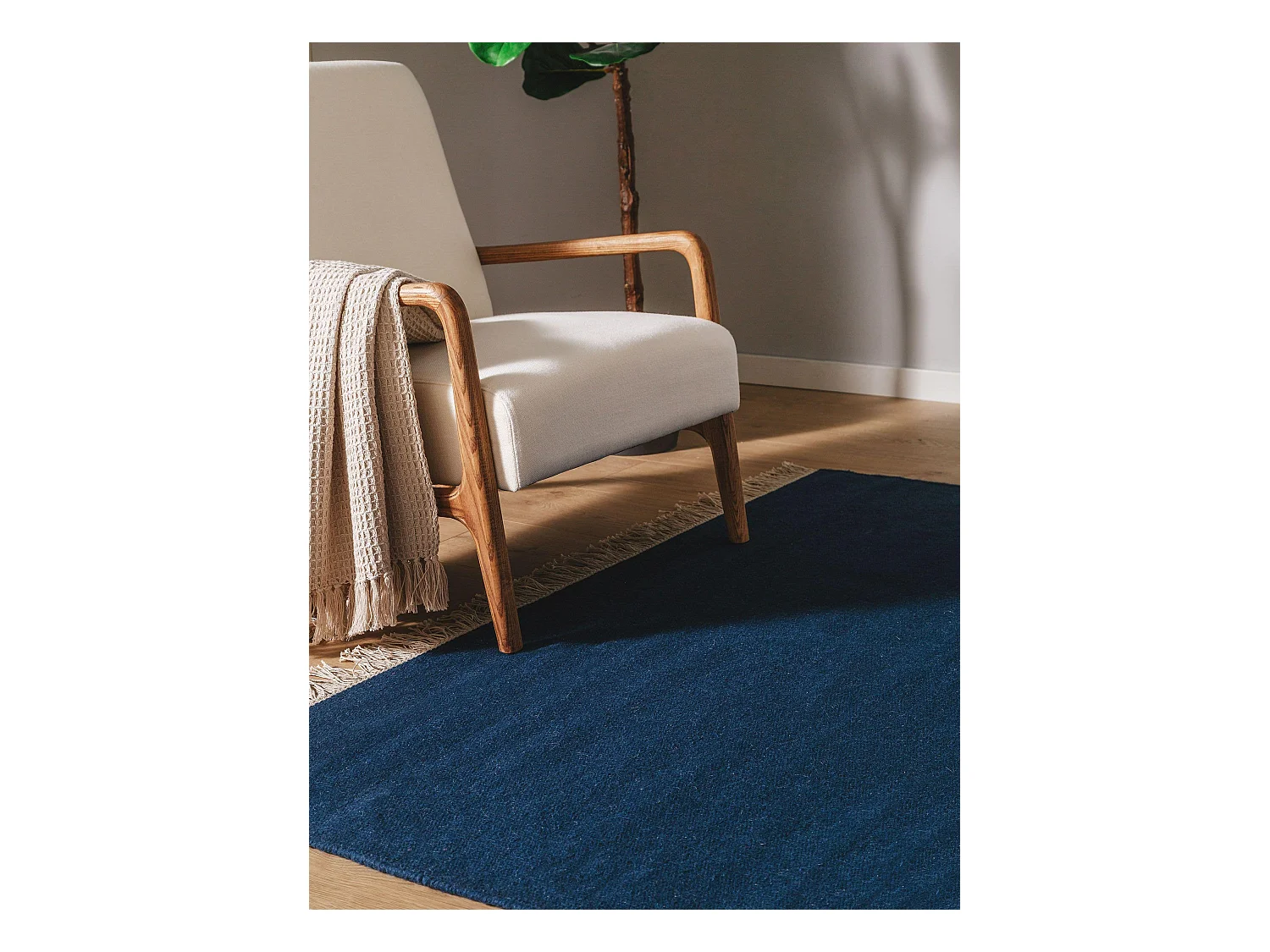 Tapis de laine Liv Bleu foncé 80x150 cm