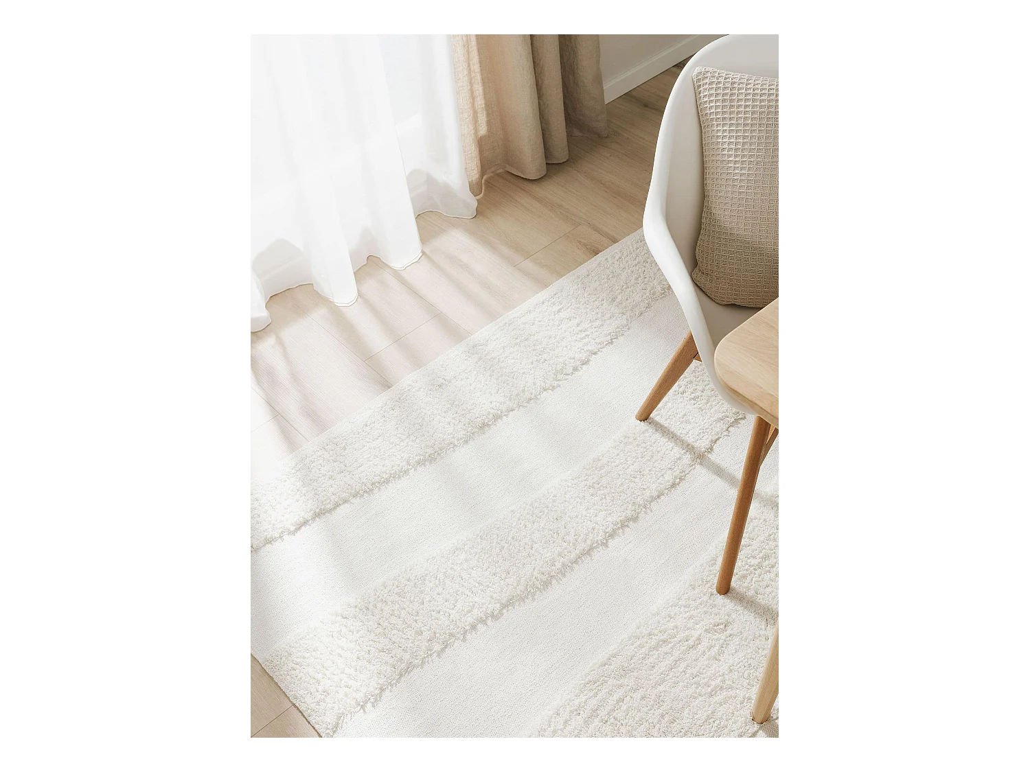 Tapis en coton Isla Crème 200x300 cm