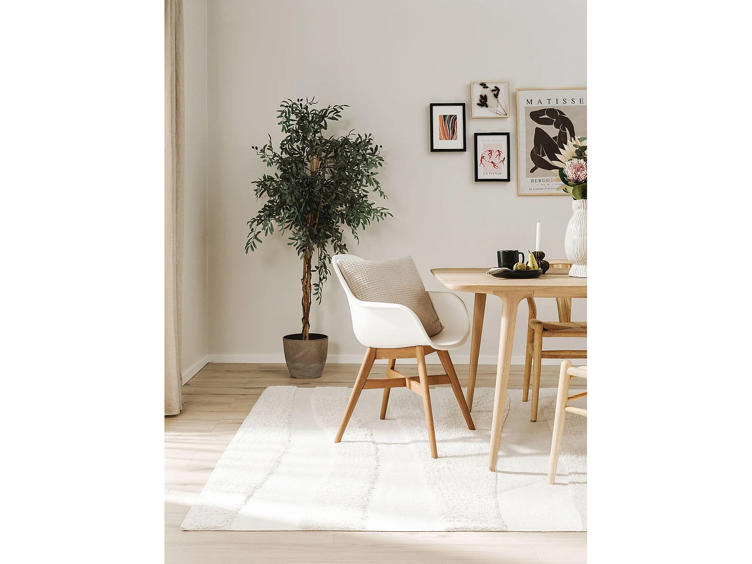 Tapis en coton Isla Crème 200x300 cm