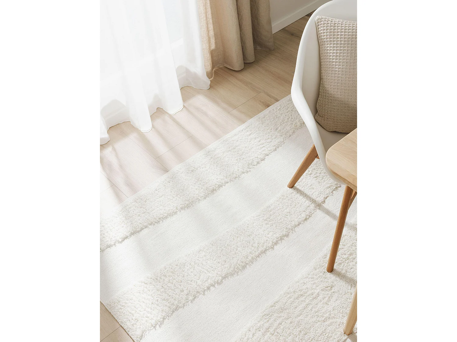 Tapis en coton Isla Crème 200x300 cm