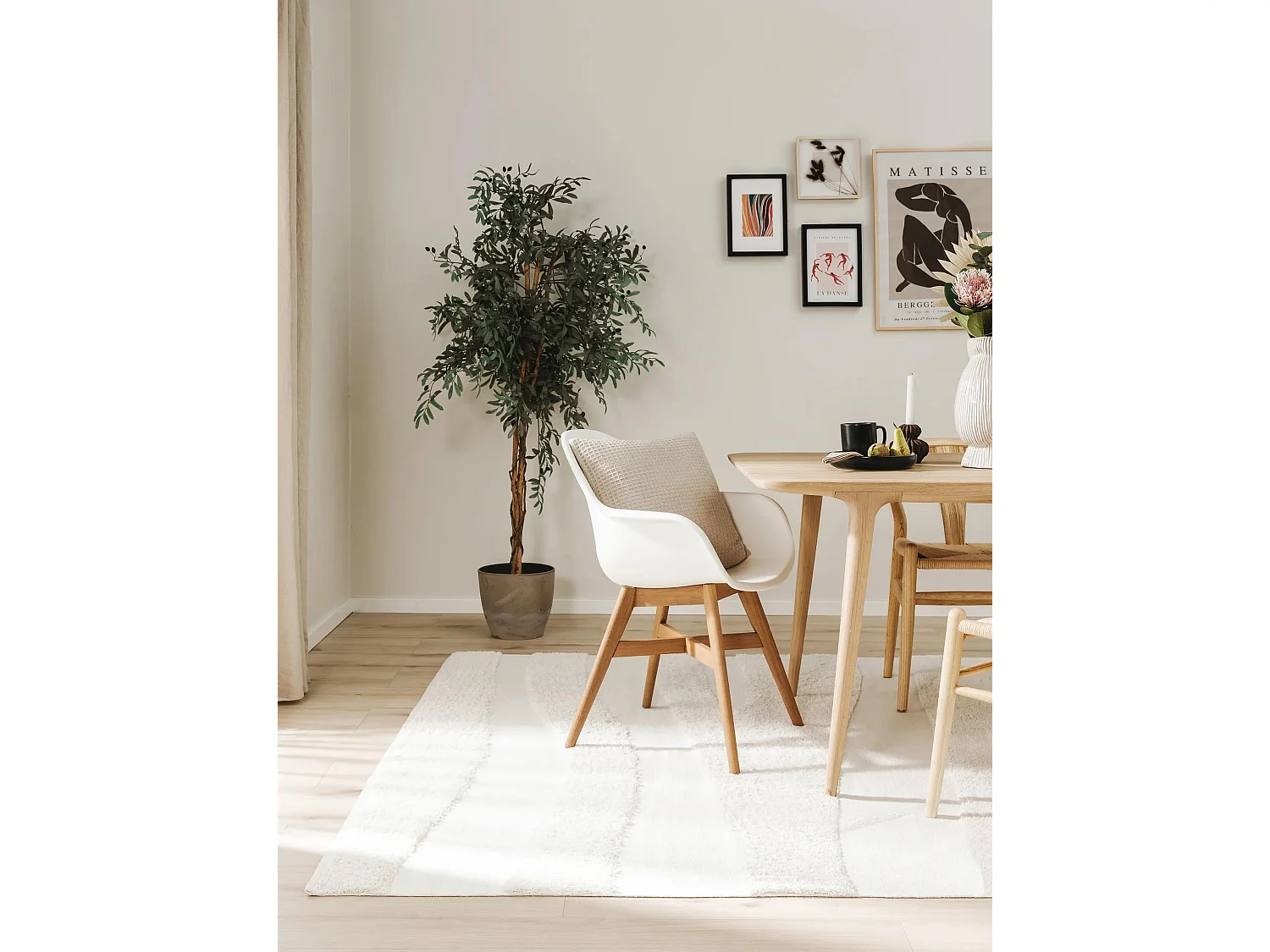Tapis en coton Isla Crème 200x300 cm