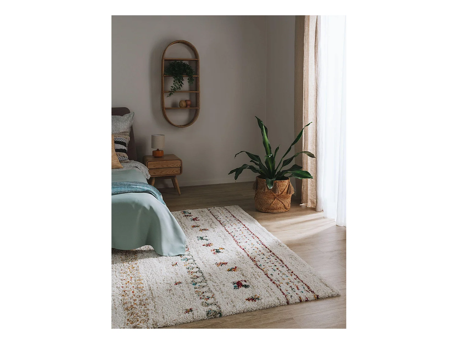 Tapis à poils longs Gobi Beige 160x230 cm