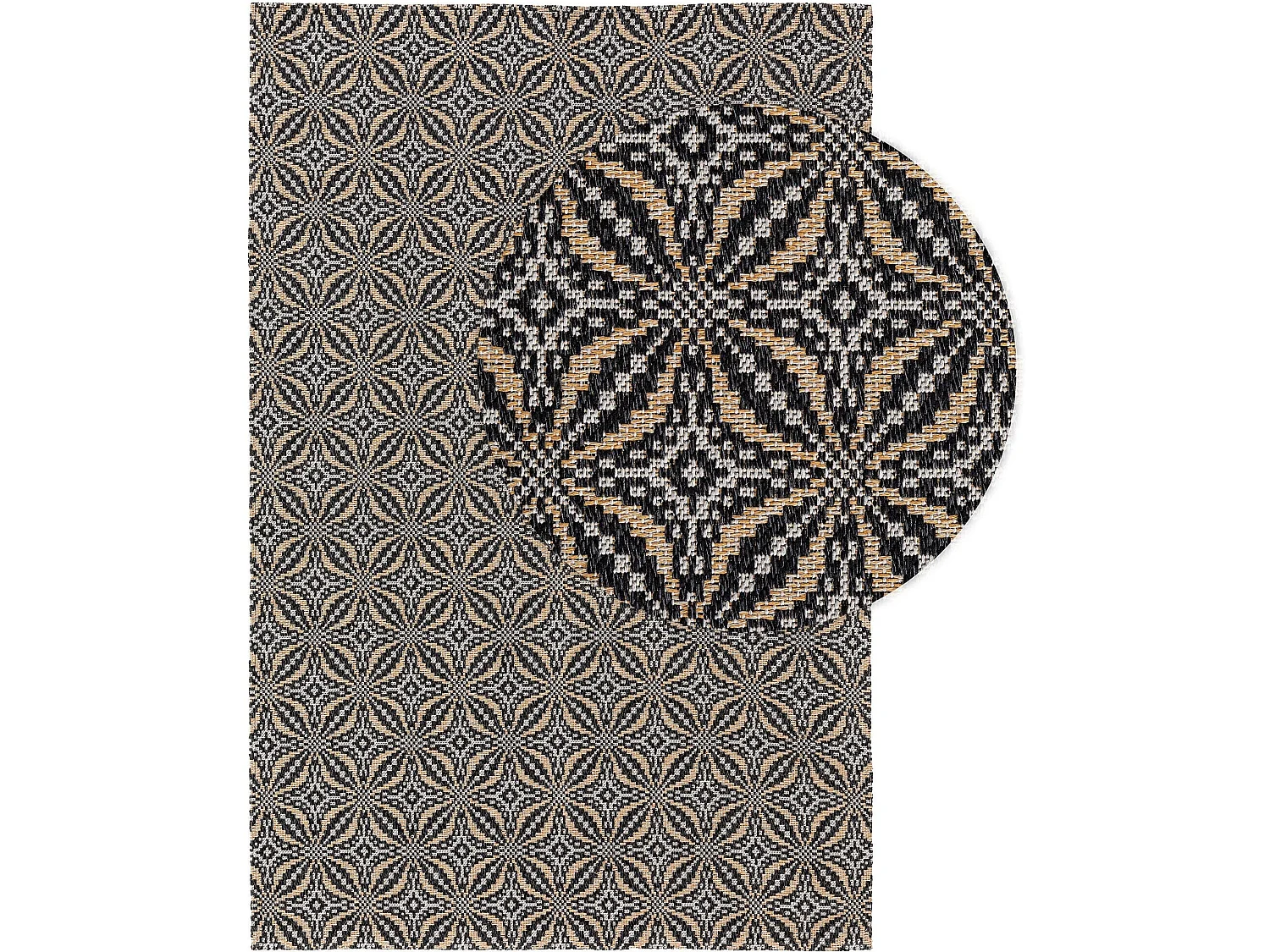 Tapis en coton lavable Cooper Noir 150x230 cm