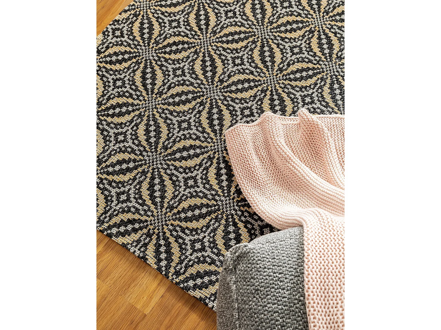 Tapis en coton lavable Cooper Noir 150x230 cm
