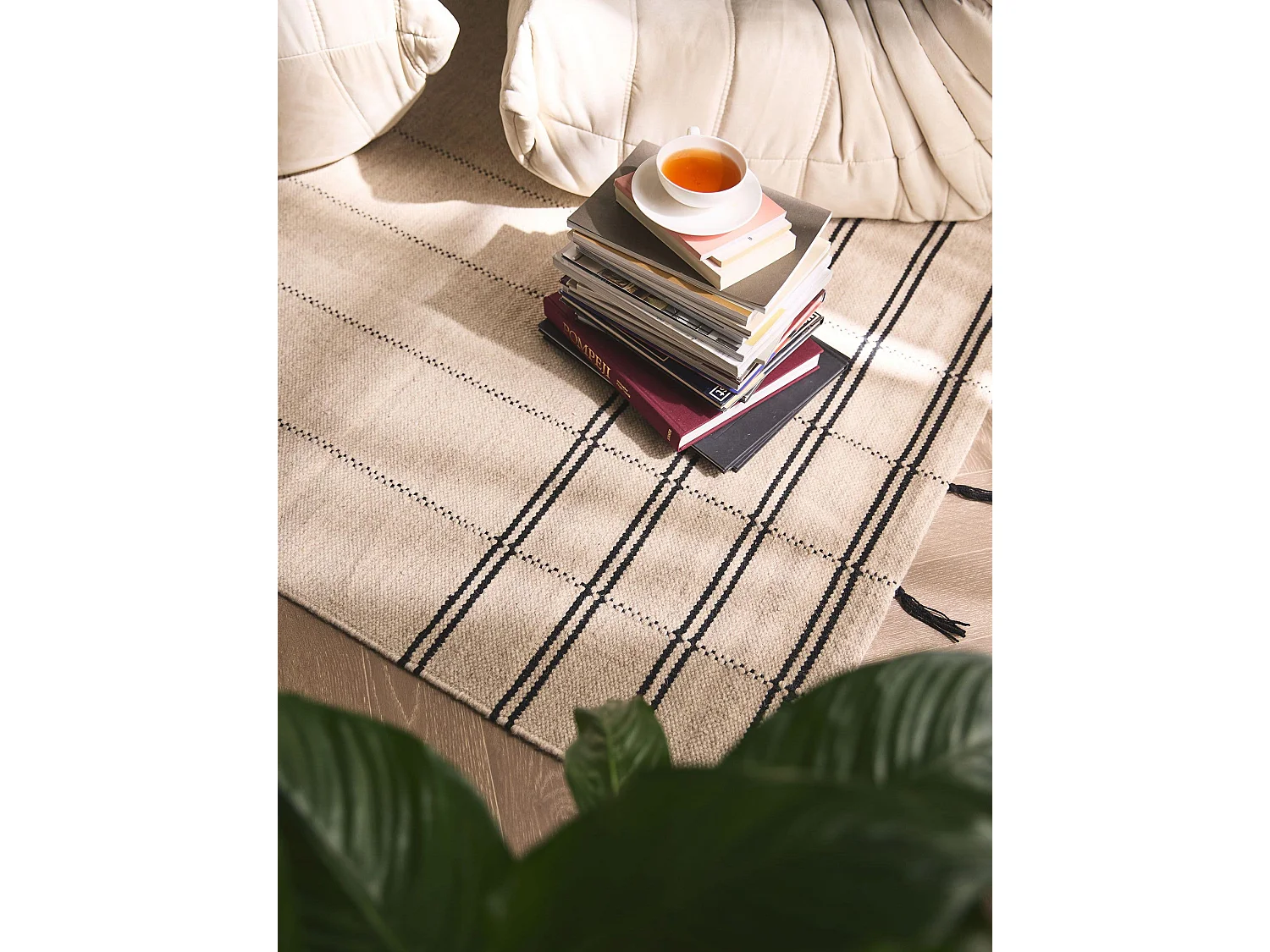 Tapis de laine Kambiz Beige/Noir 160x230 cm