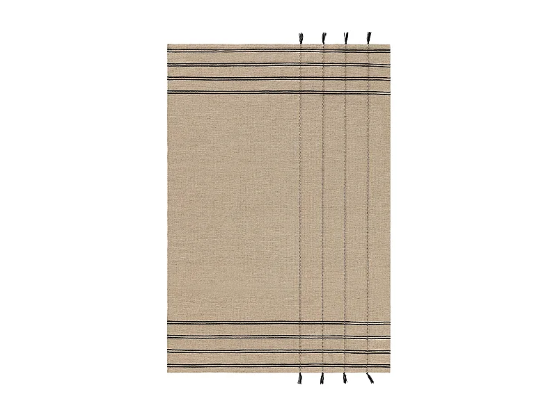 Tapis de laine Kambiz Beige/Noir 160x230 cm
