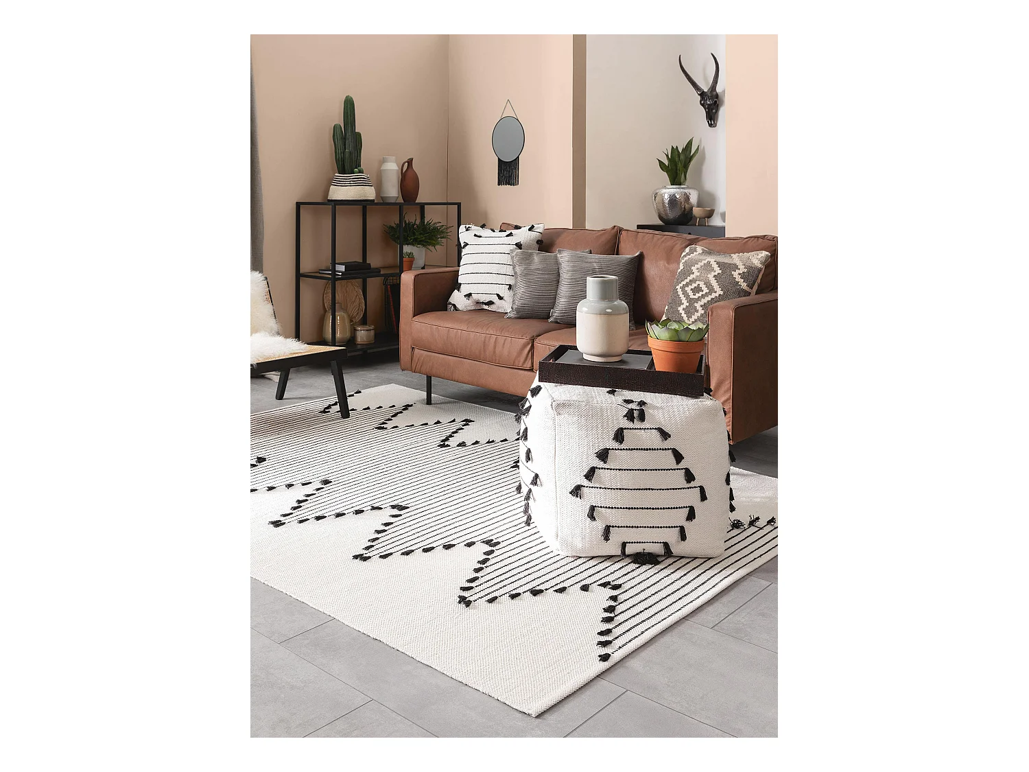 Tapis en coton Bo Ivory 120x170 cm