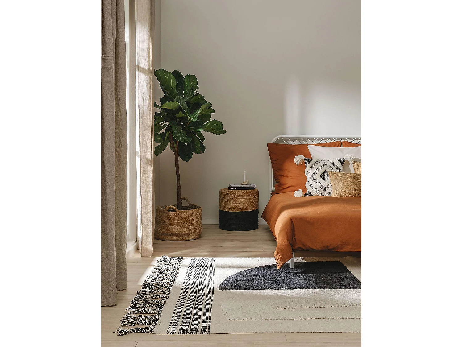 Tapis en coton Gibson Noir & Blanc 160x230 cm