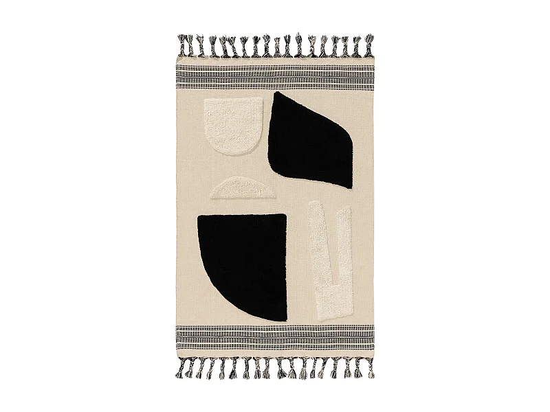 Tapis en coton Gibson Noir & Blanc 160x230 cm