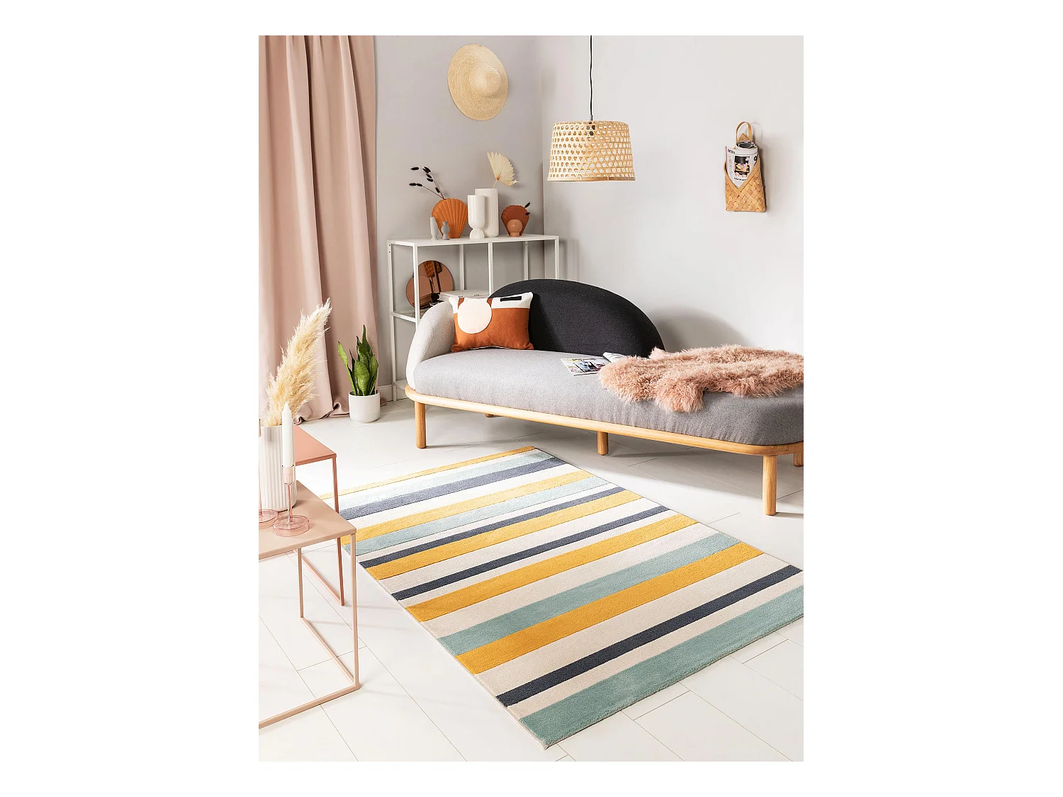 Tapis Dessert Bleu/Jaune 120x170 cm