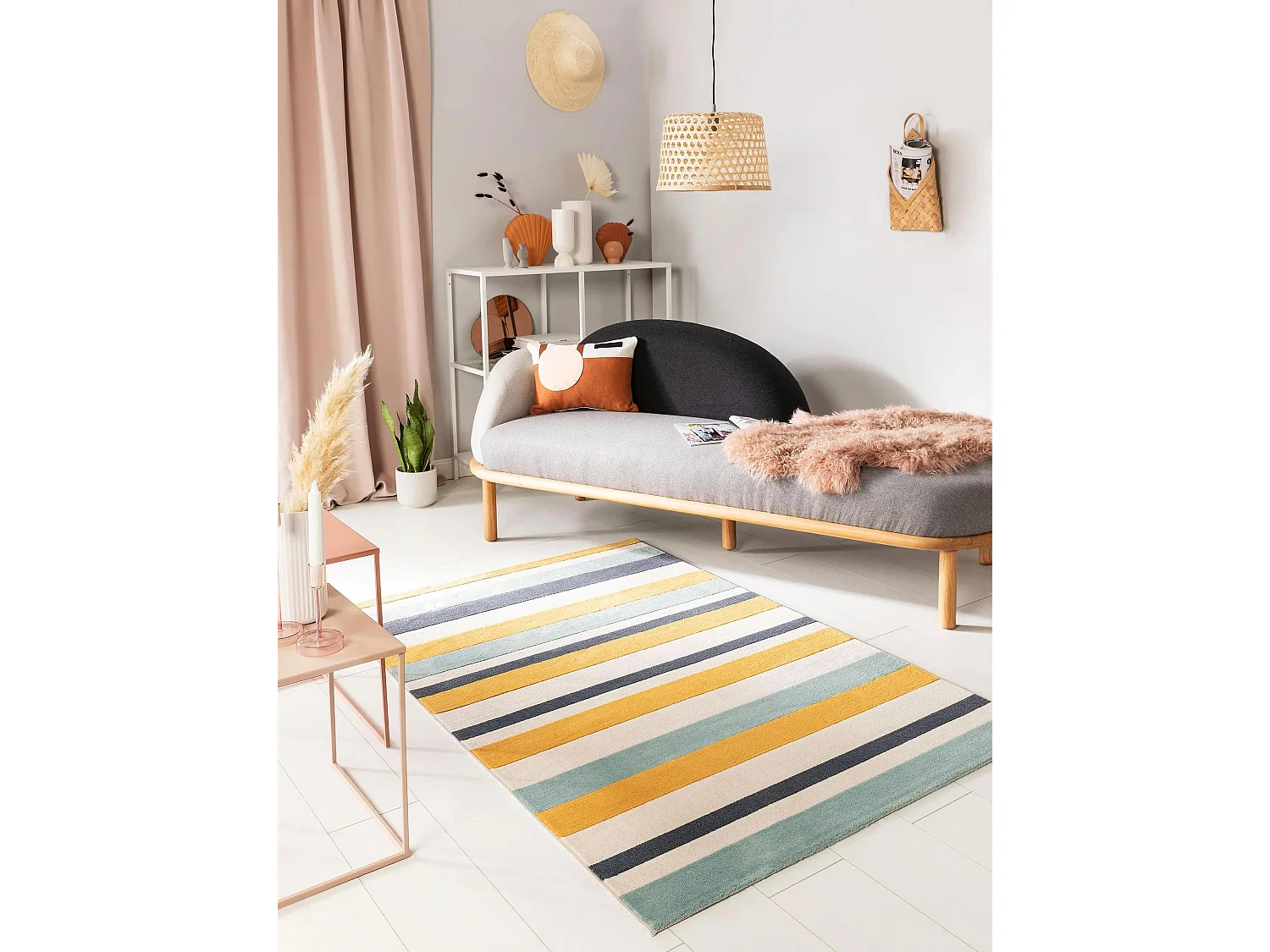 Tapis Dessert Bleu/Jaune 120x170 cm