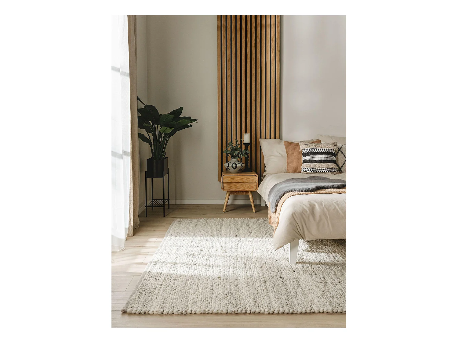 Tapis de laine Finn Ivory Grey 140x200 cm