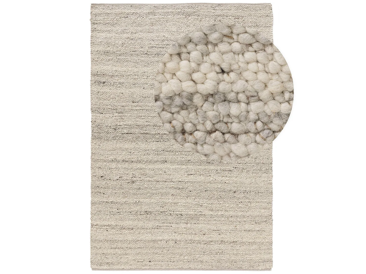 Tapis de laine Finn Ivory Grey 140x200 cm