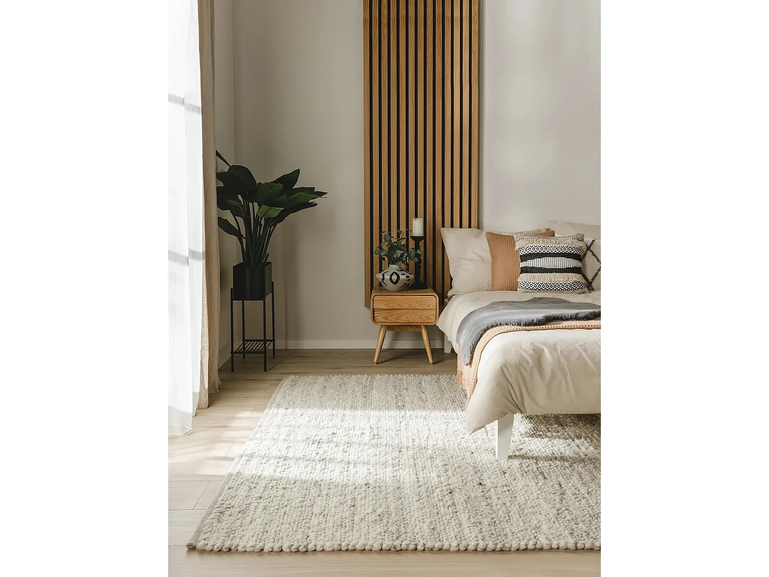Tapis de laine Finn Ivory Grey 140x200 cm