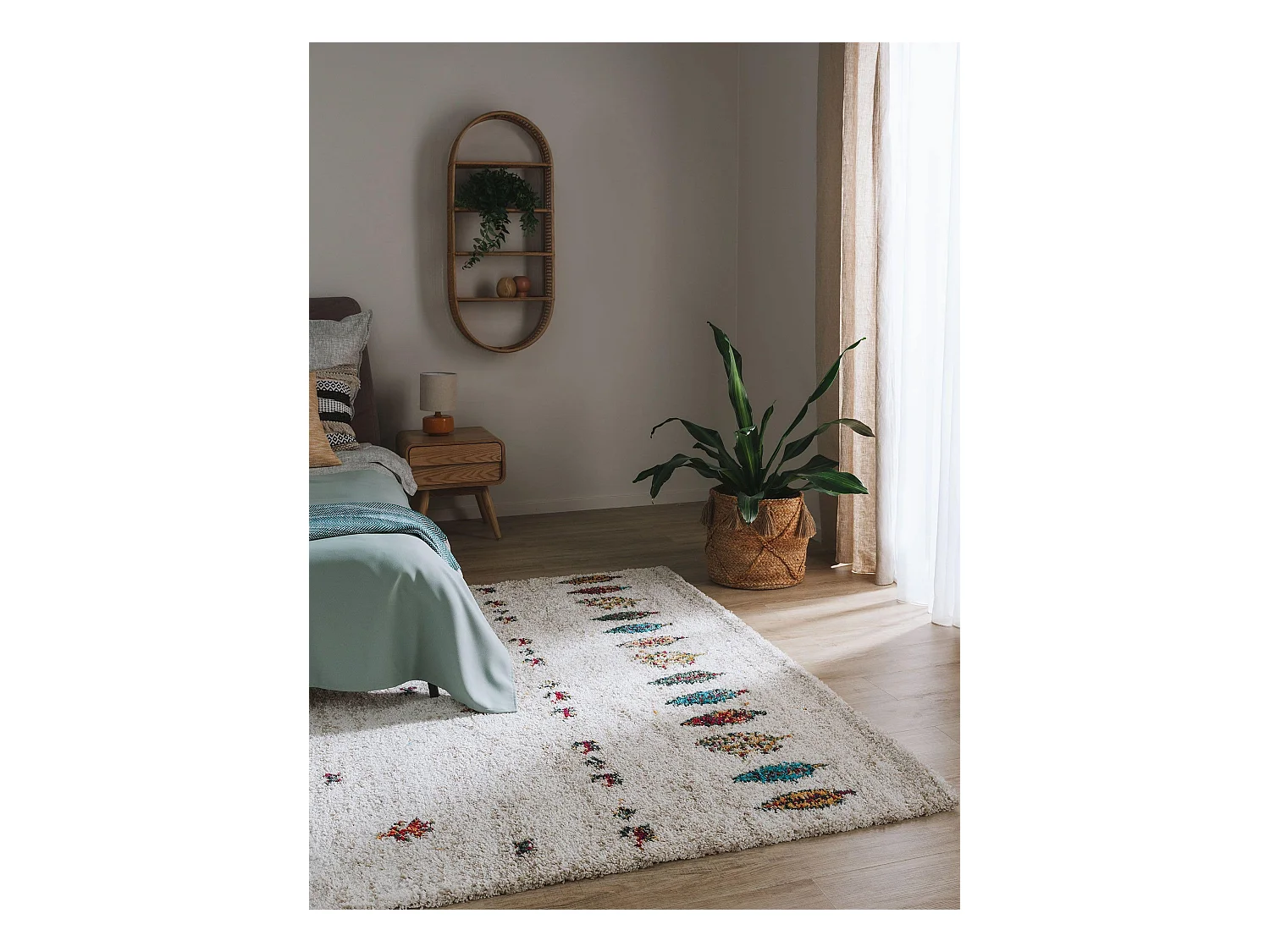 Tapis à poils longs Gobi Beige 160x230 cm