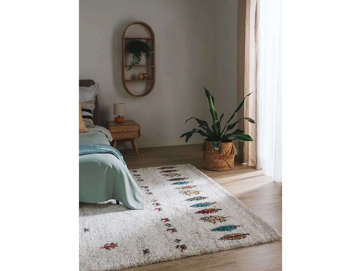 Tapis à poils longs Gobi Beige 160x230 cm
