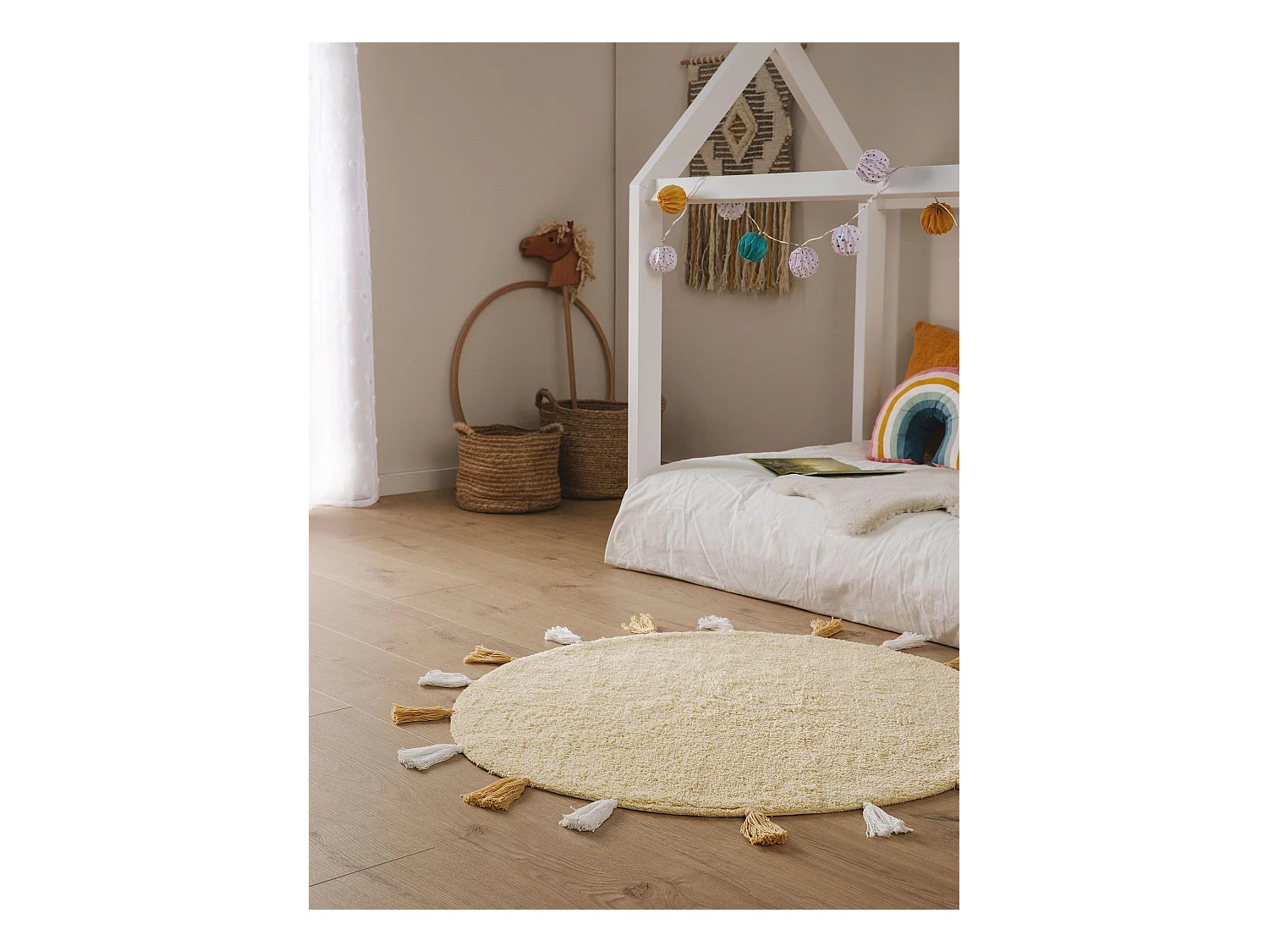 Tapis lavables pour enfants Malu Jaune ø 100 cm rond
