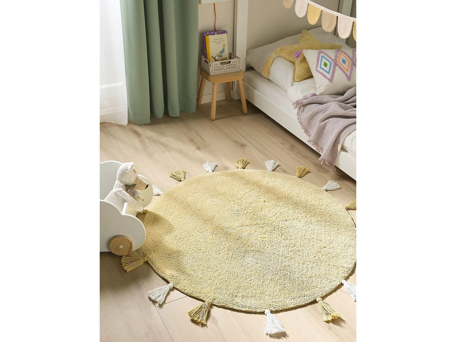 Tapis lavables pour enfants Malu Jaune ø 100 cm rond
