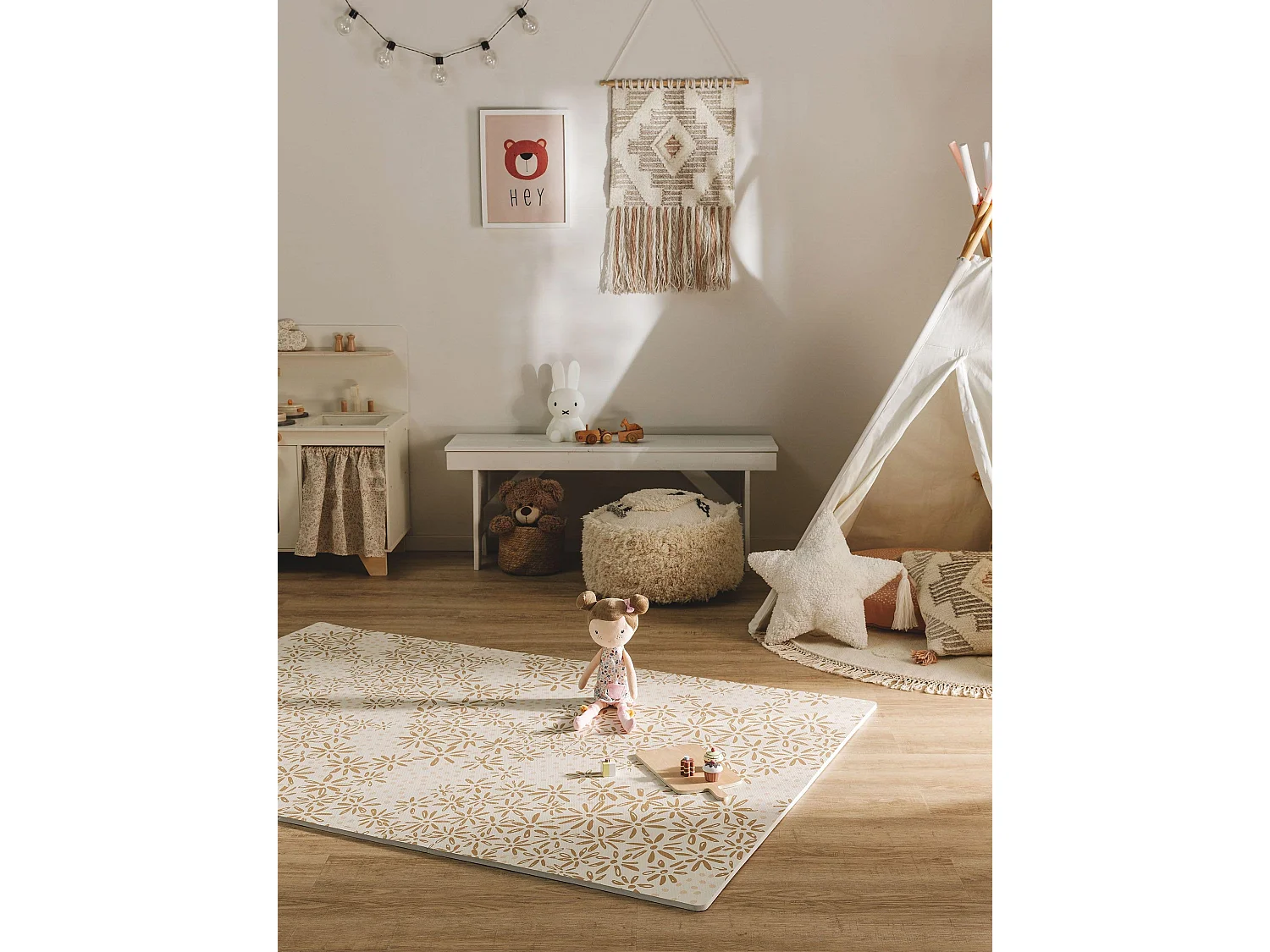 Tapis de jeu Daisy Beige 120x180 cm