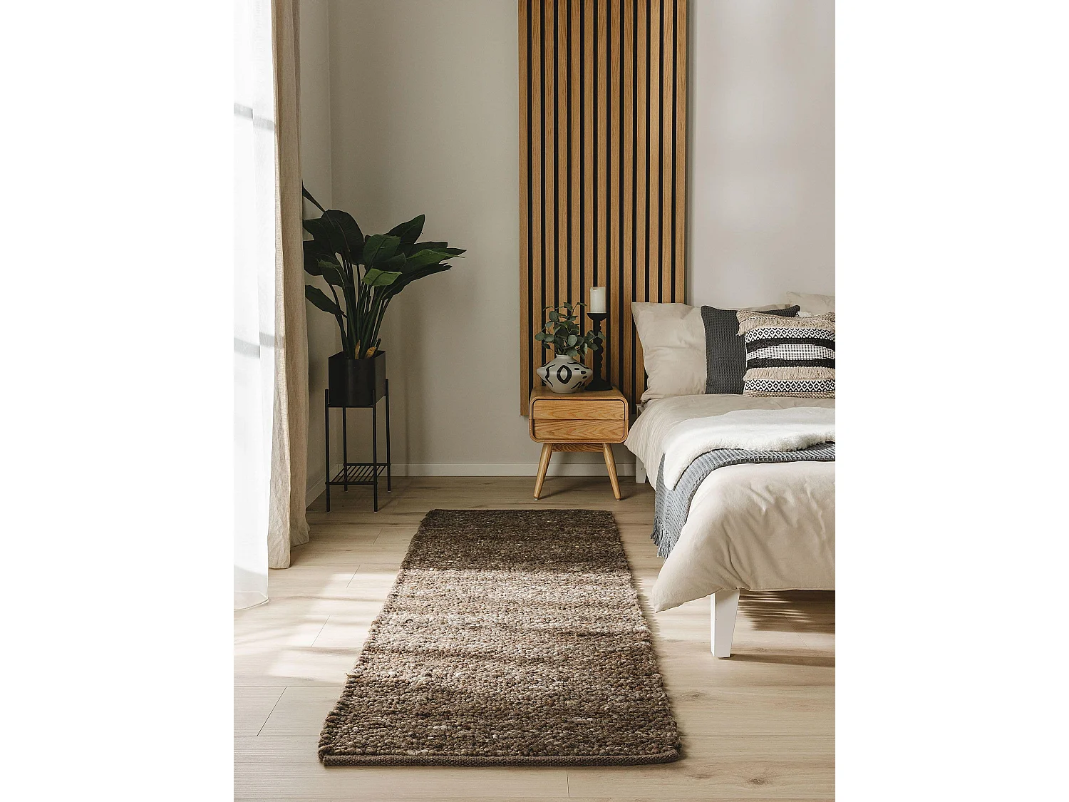 Tapis de laine Finn Marron 70x200 cm