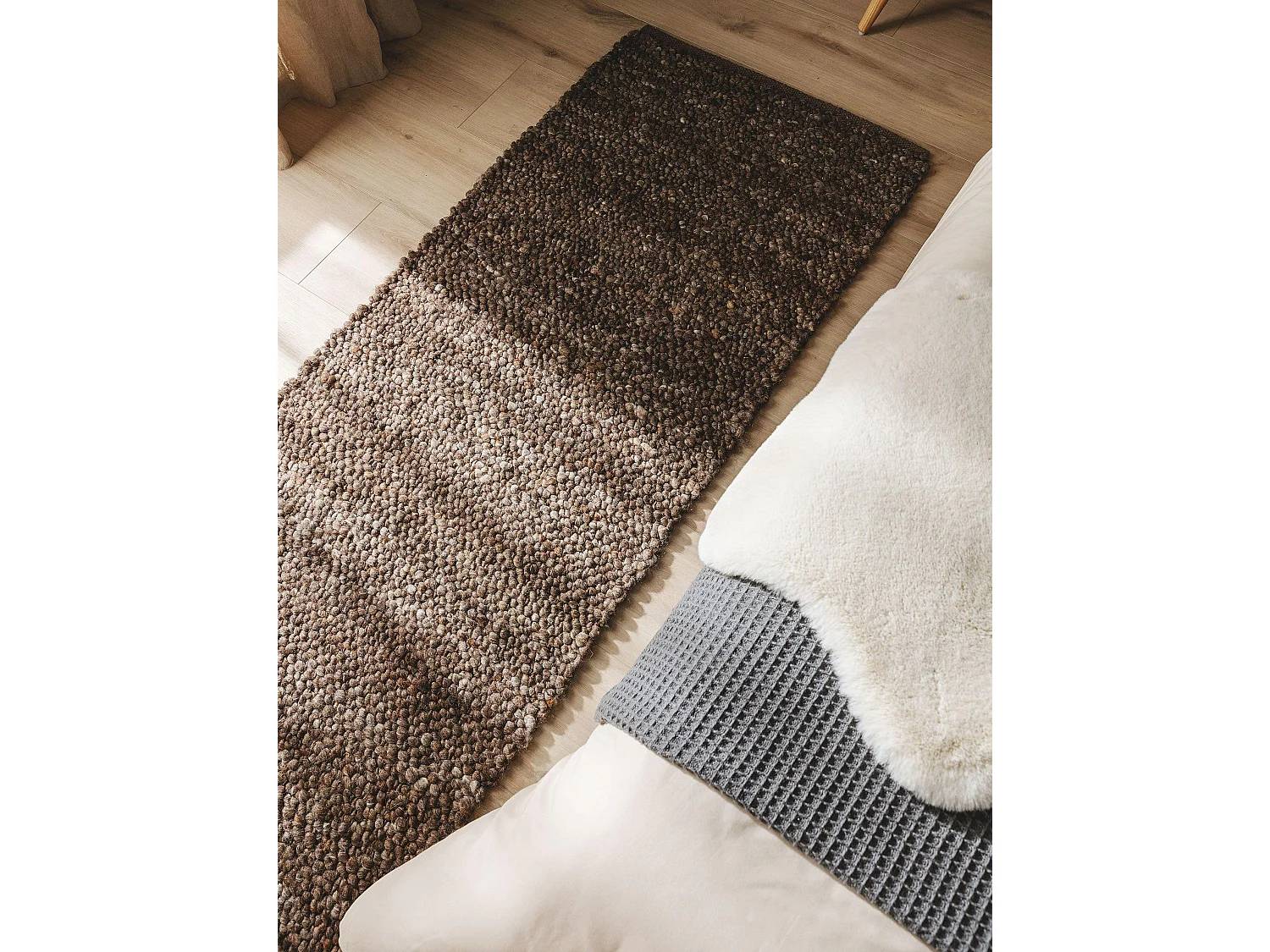 Tapis de laine Finn Marron 70x200 cm