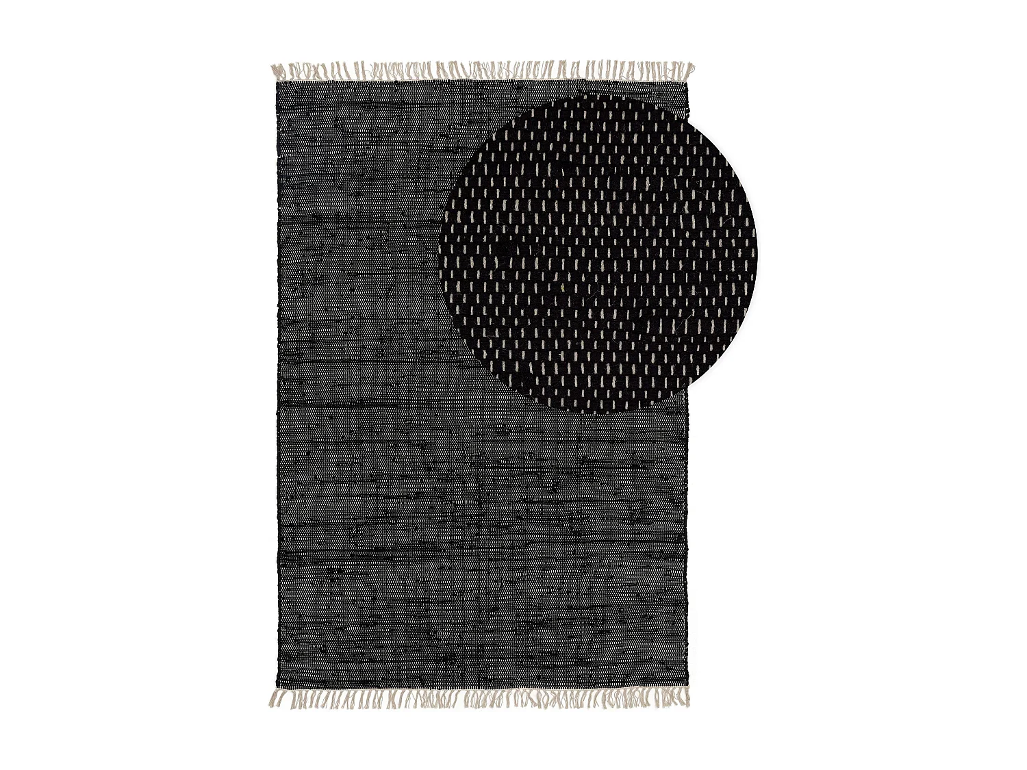 Tapis fabriqué à partir de matériaux recyclés Tom Noir 120x170 cm