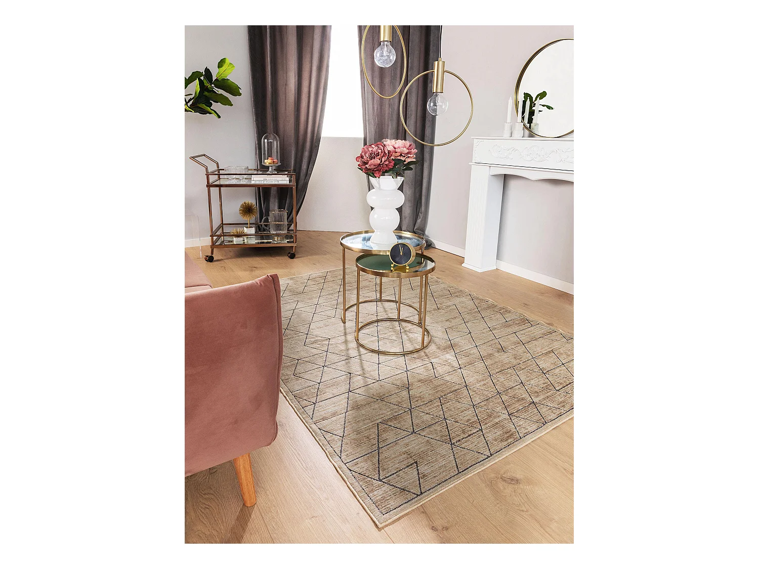 Tapis Daisy Crème 140x200 cm