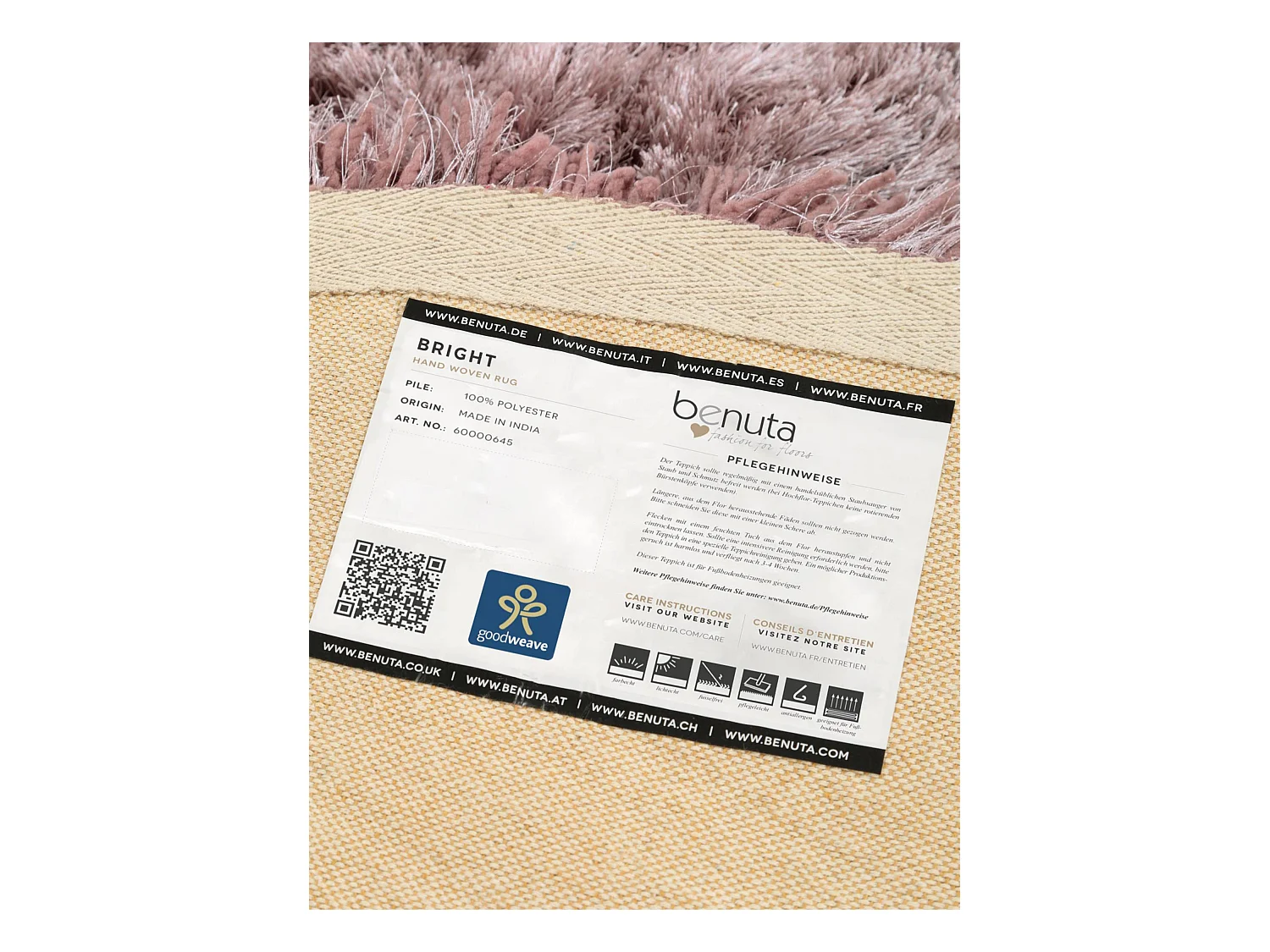 Tapis à poils longs rond Bright Mauve ø 150 cm rond