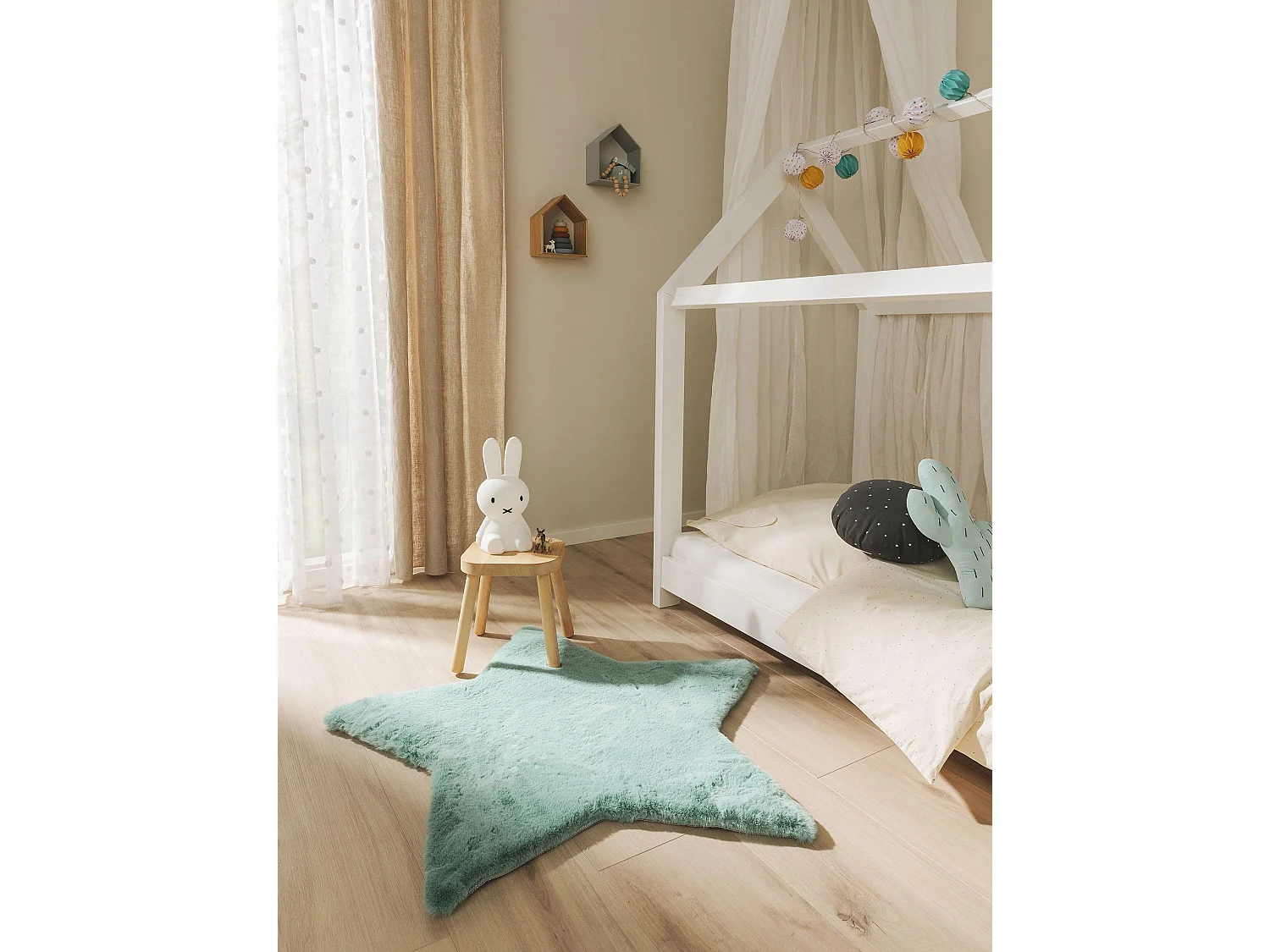 Tapis enfant Dave Bleu 100x100 cm