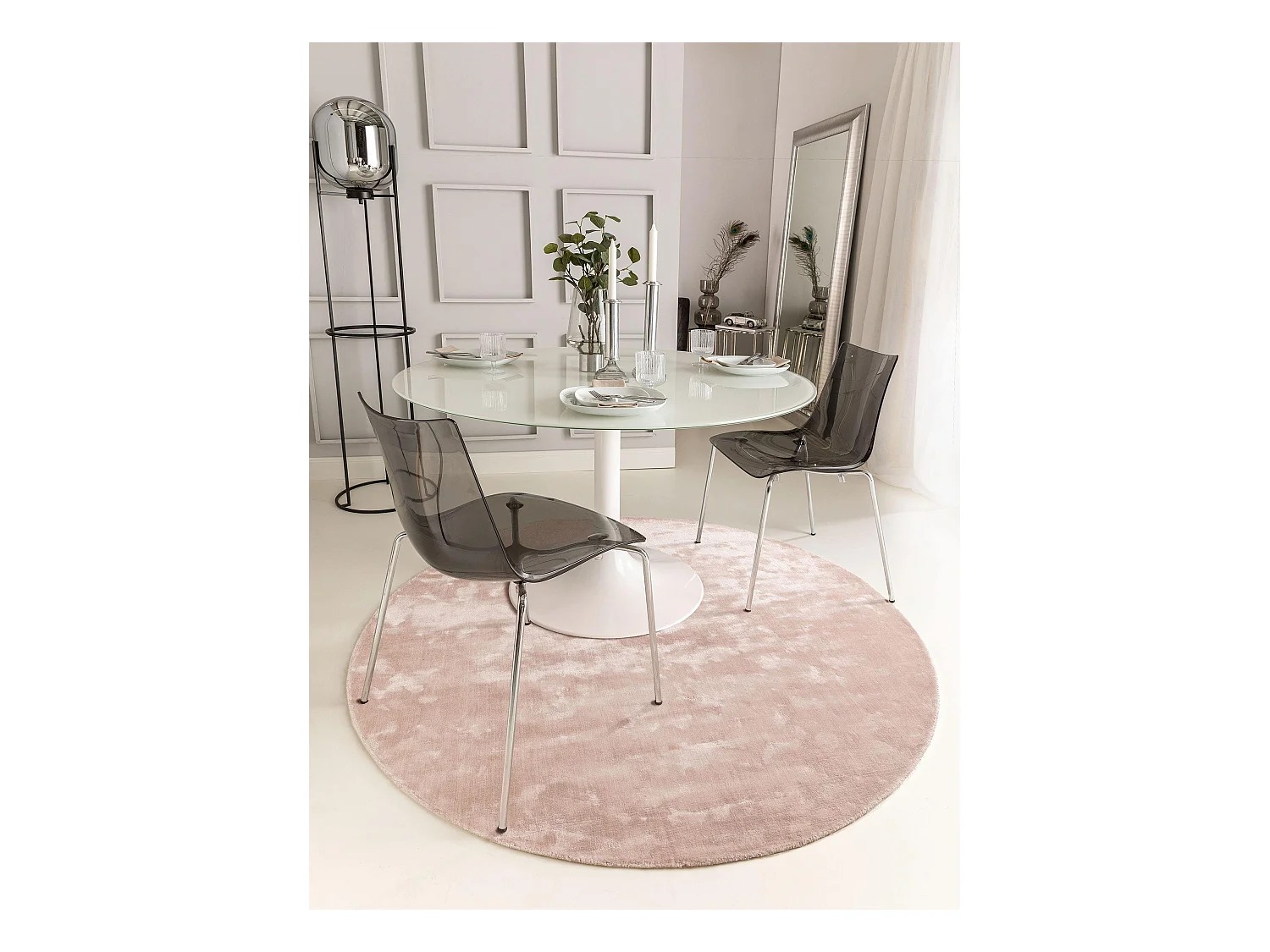 Tapis en viscose Rond Nela Rose ø 120 cm rond