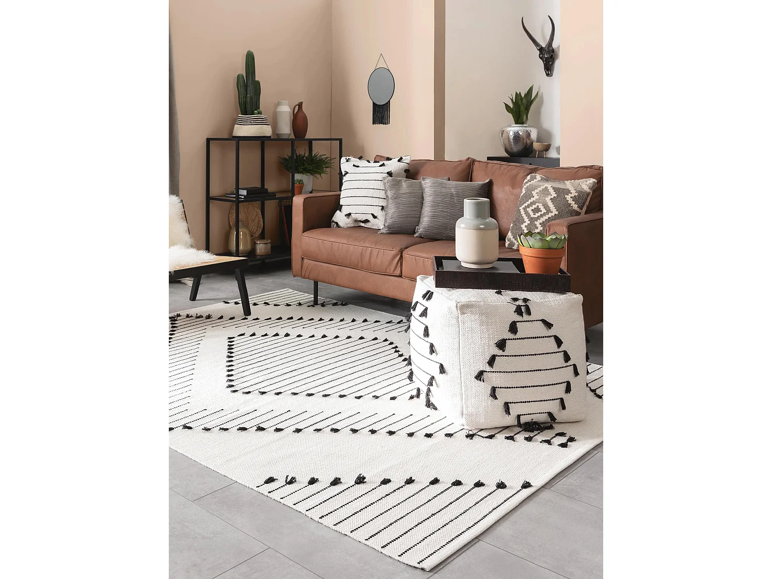 Tapis en coton Bo Ivory 120x170 cm