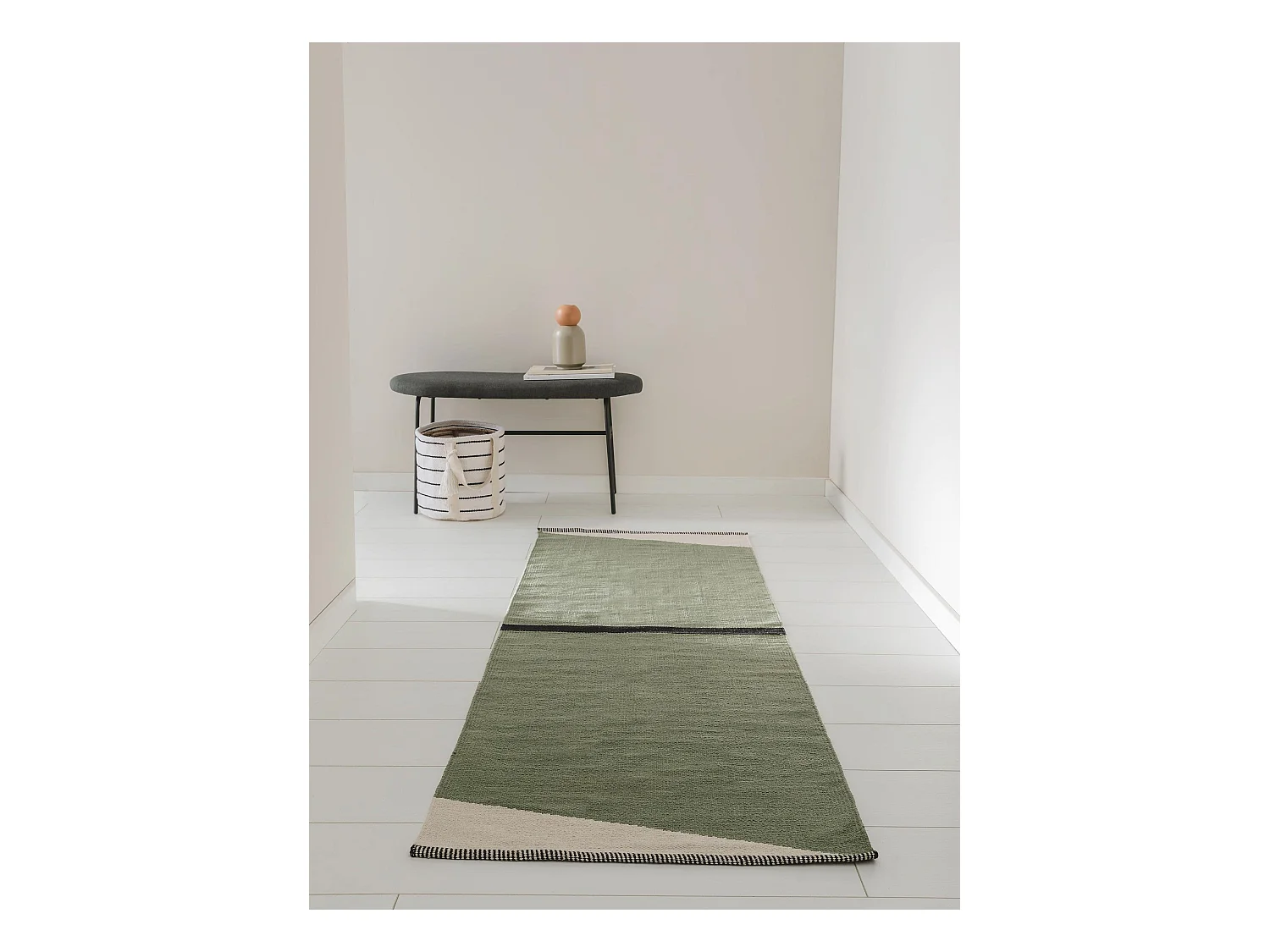Tapis en coton Lenny Vert 70x200 cm