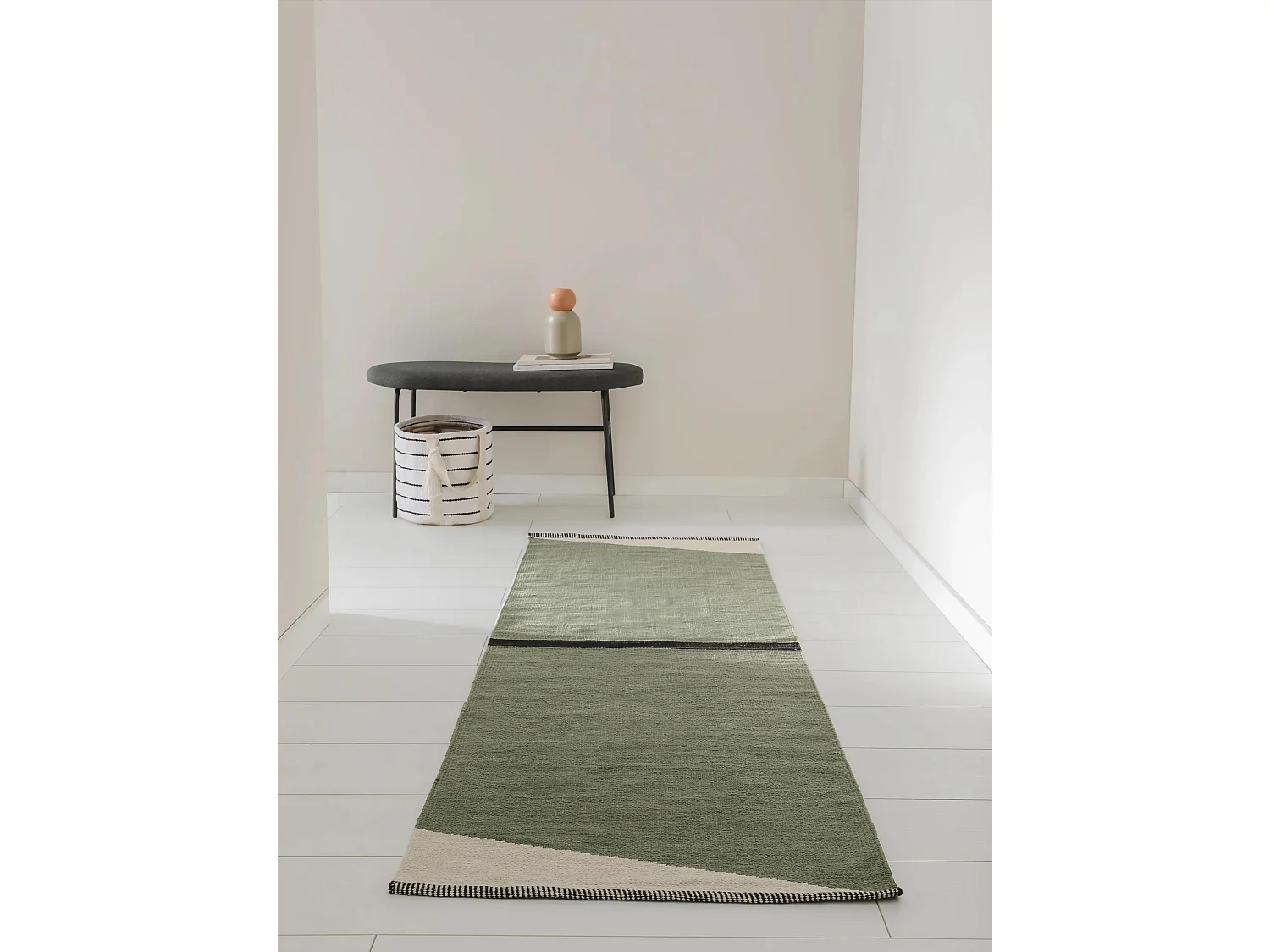 Tapis en coton Lenny Vert 70x200 cm