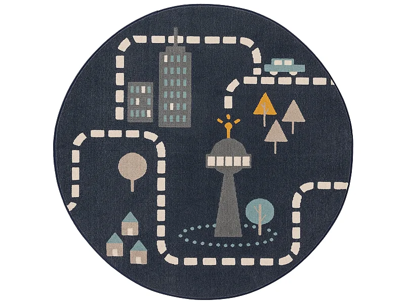 Tapis enfant Juno Bleu ø 120 cm rond