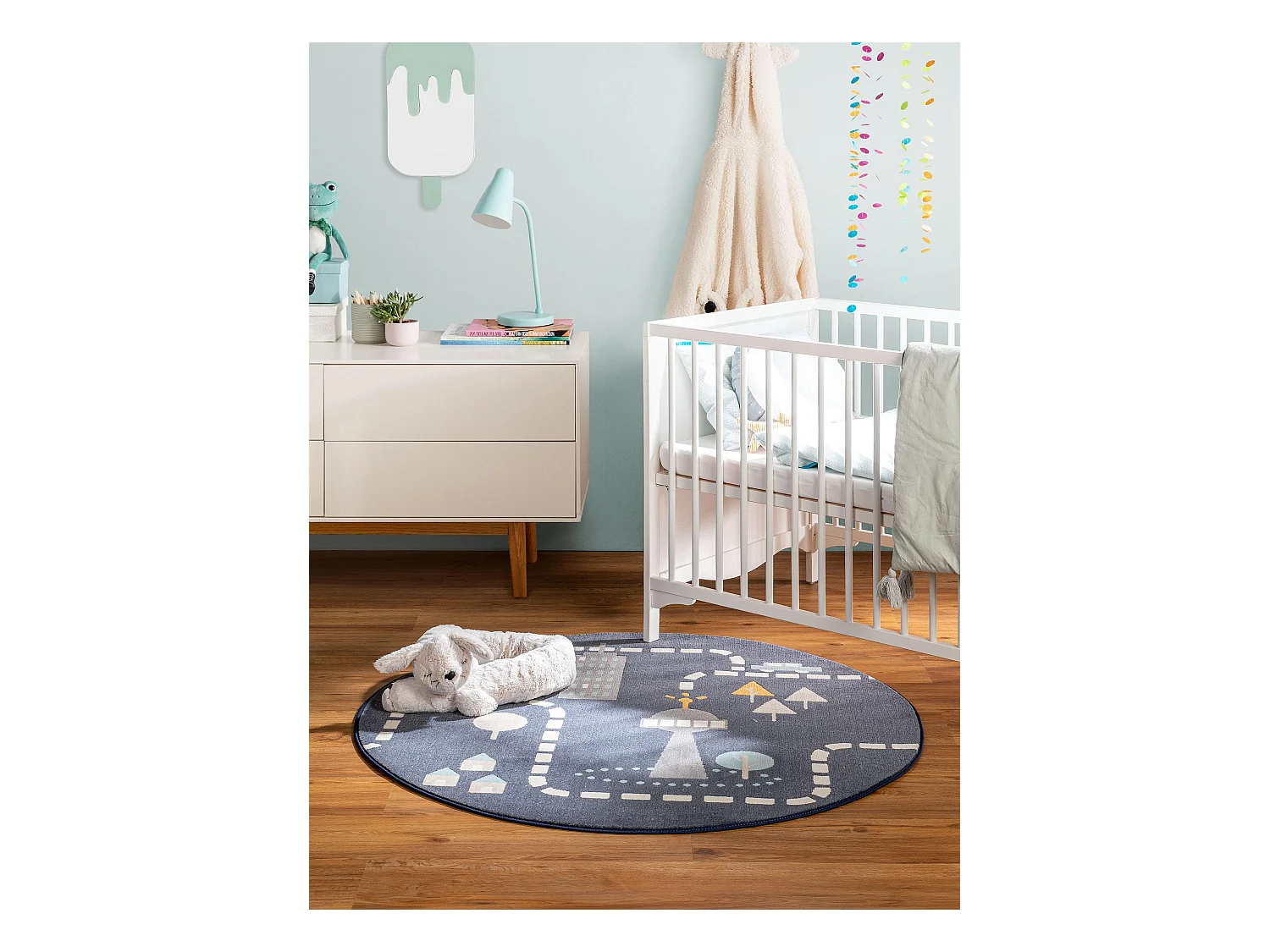 Tapis enfant Juno Bleu ø 120 cm rond
