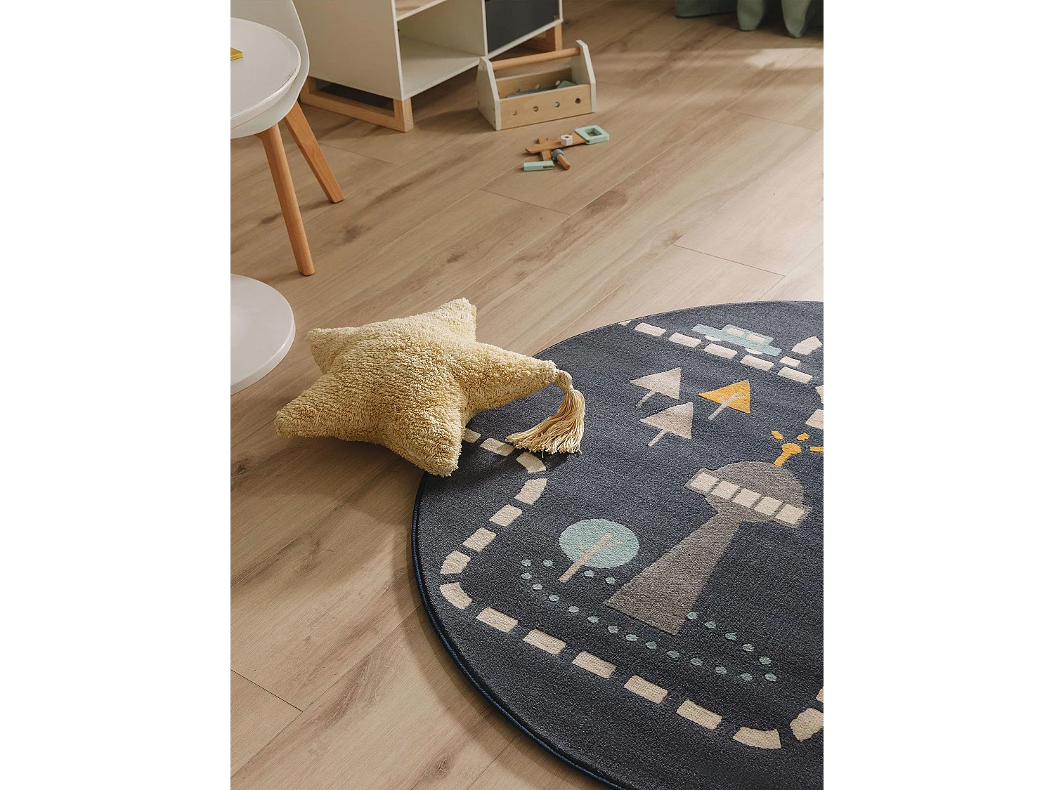 Tapis enfant Juno Bleu ø 120 cm rond