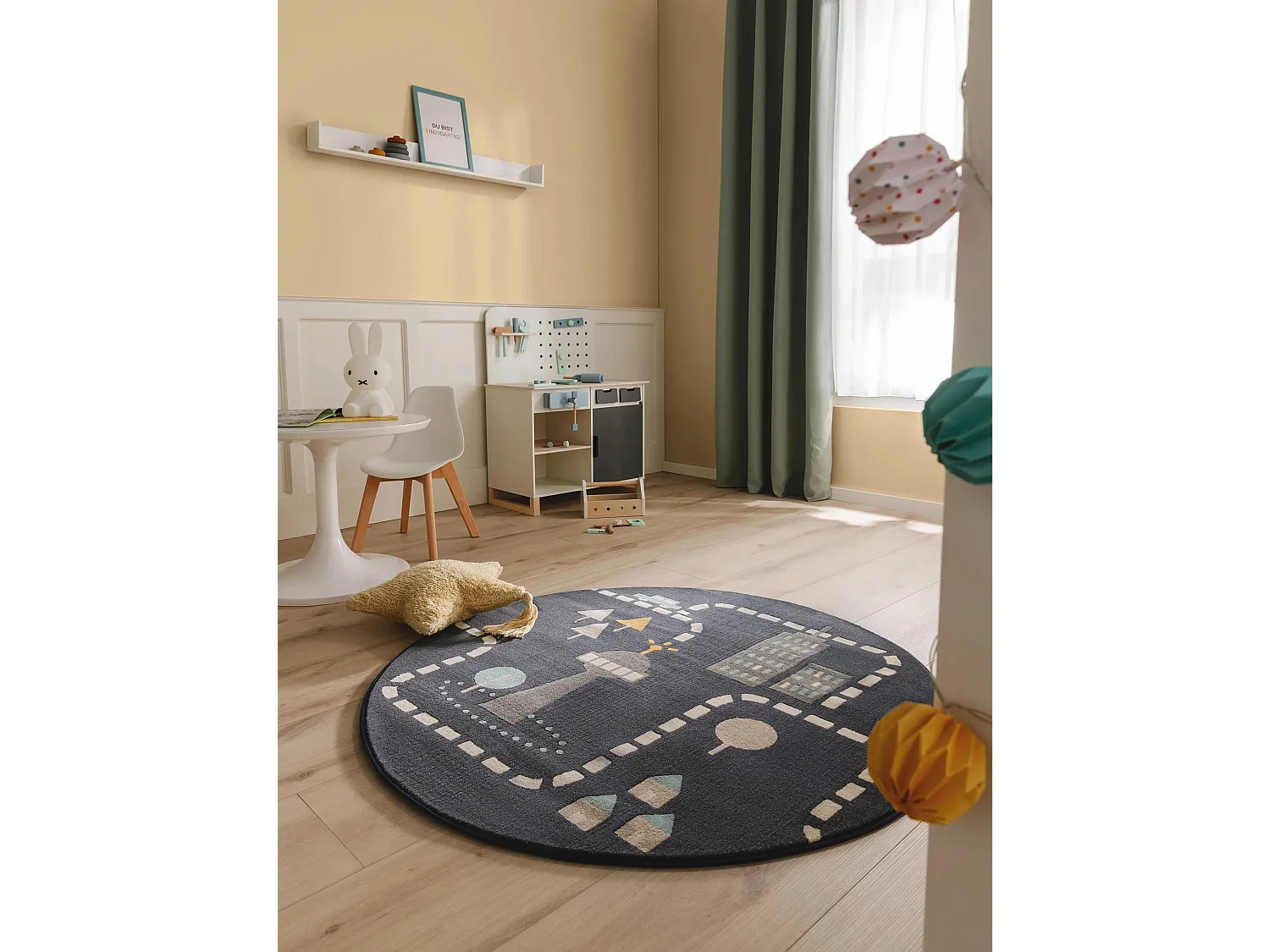 Tapis enfant Juno Bleu ø 120 cm rond
