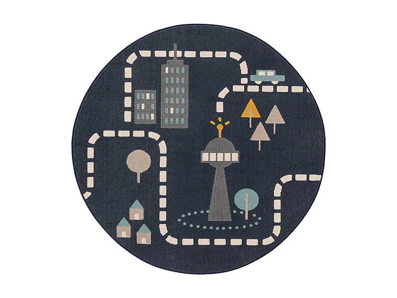 Tapis enfant Juno Bleu ø 120 cm rond