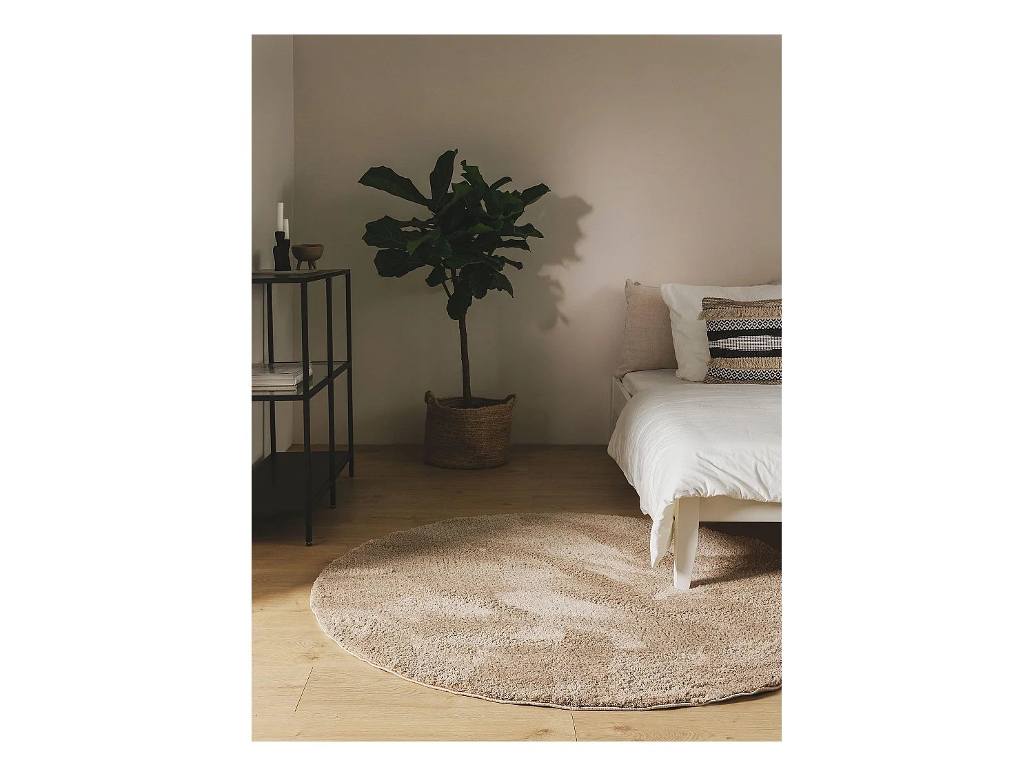 Tapis à poils longs rond Soda Beige ø 200 cm rond
