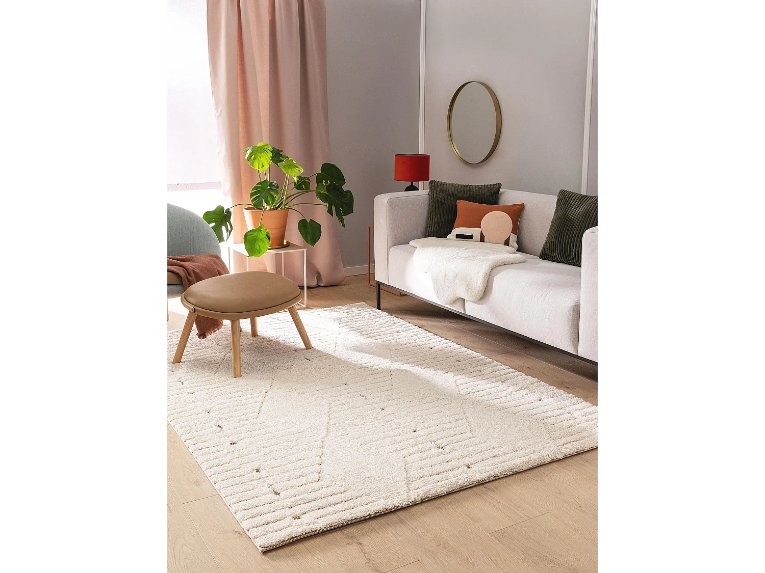 Tapis à poils longs Aimee Crème/Beige 200x290 cm