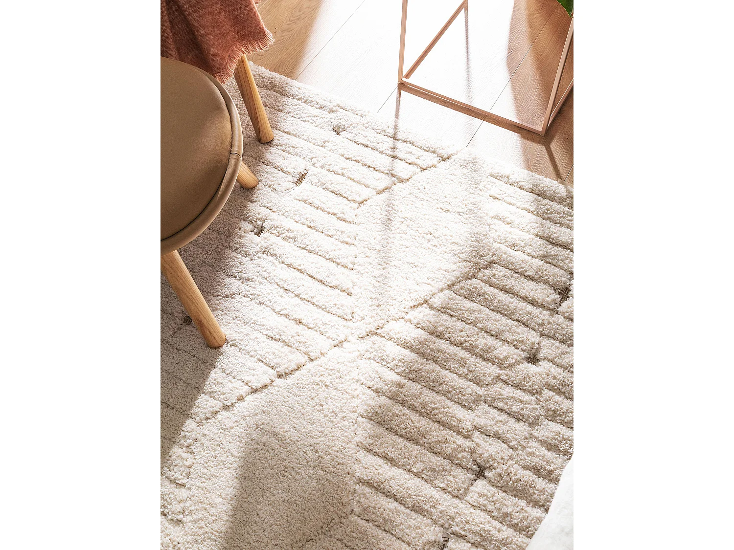 Tapis à poils longs Aimee Crème/Beige 200x290 cm