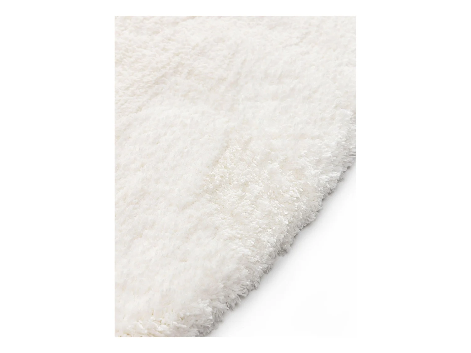 Tapis à poils longs rond Cloudy Crème ø 80 cm rond