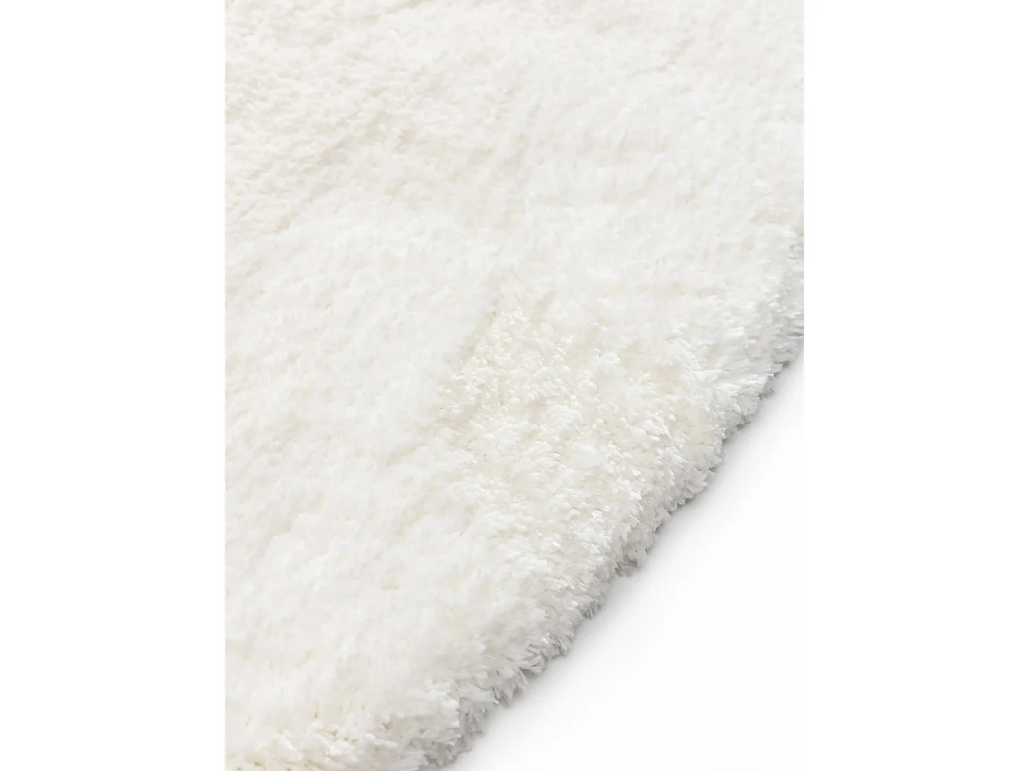Tapis à poils longs rond Cloudy Crème ø 80 cm rond