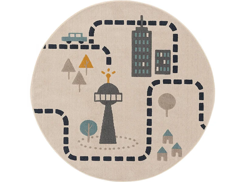 Tapis enfant Juno Beige ø 120 cm rond
