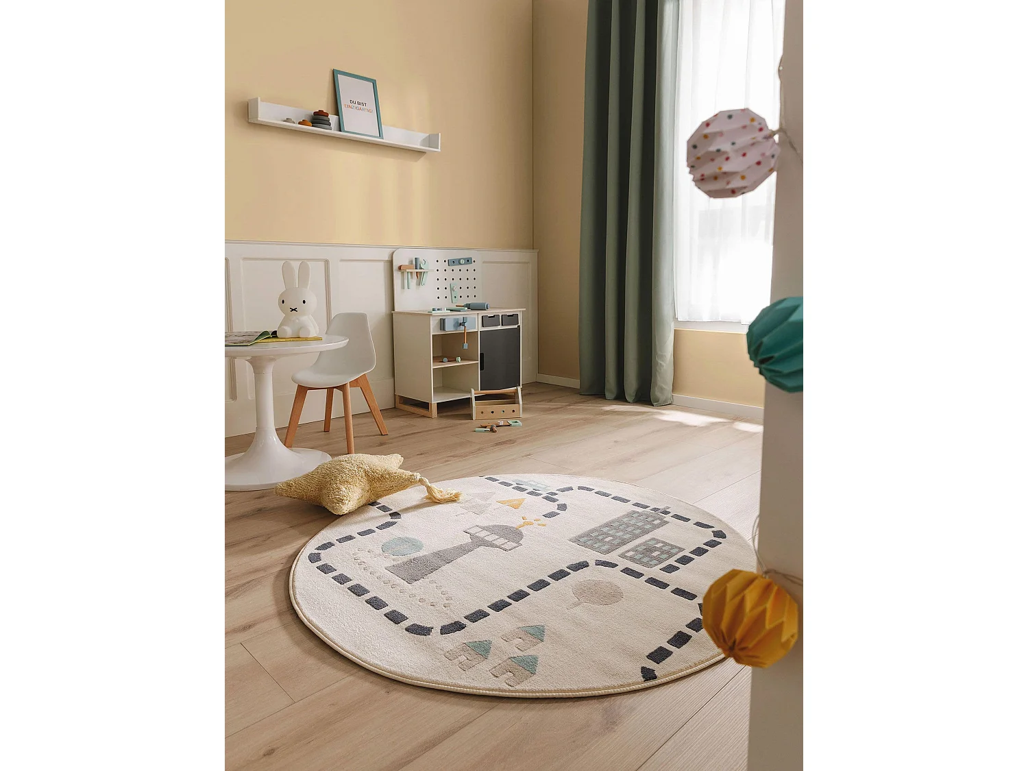 Tapis enfant Juno Beige ø 120 cm rond